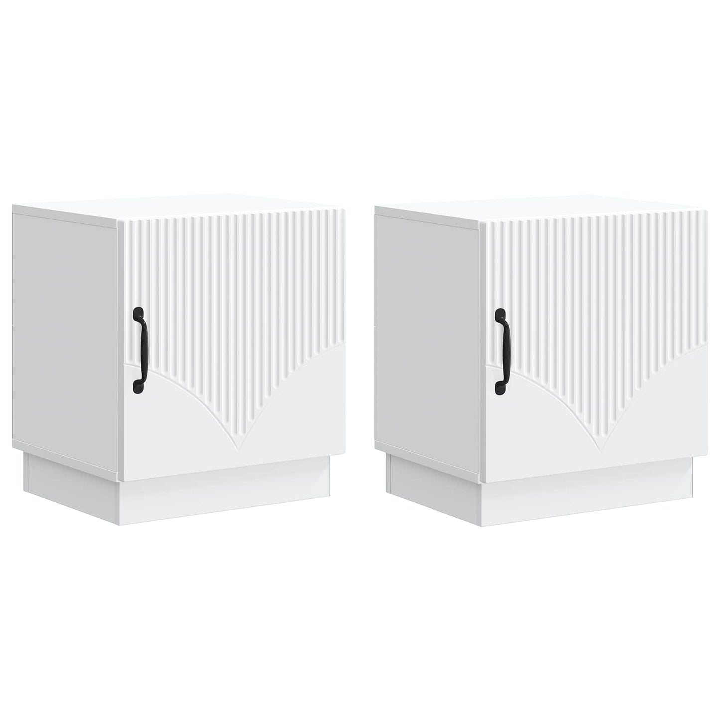 Nattbord 2 pcs Hvit 43 x 34,5 x 47 cm Konstruert tre