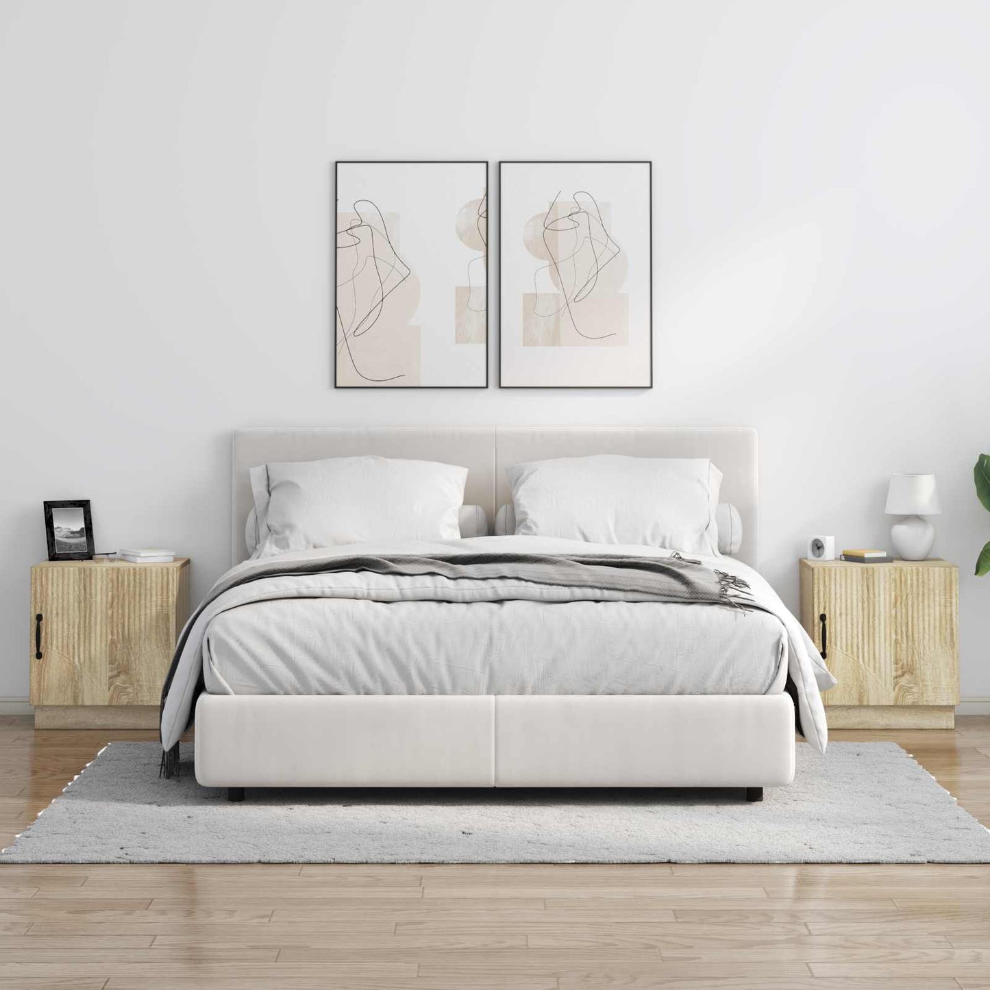Nattbord 2 pcs Sonoma eik 43 x 34,5 x 47 cm Konstruert tre