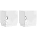 Nattbord 2 pcs Høgglans hvit 43 x 34,5 x 47 cm Konstruert tre