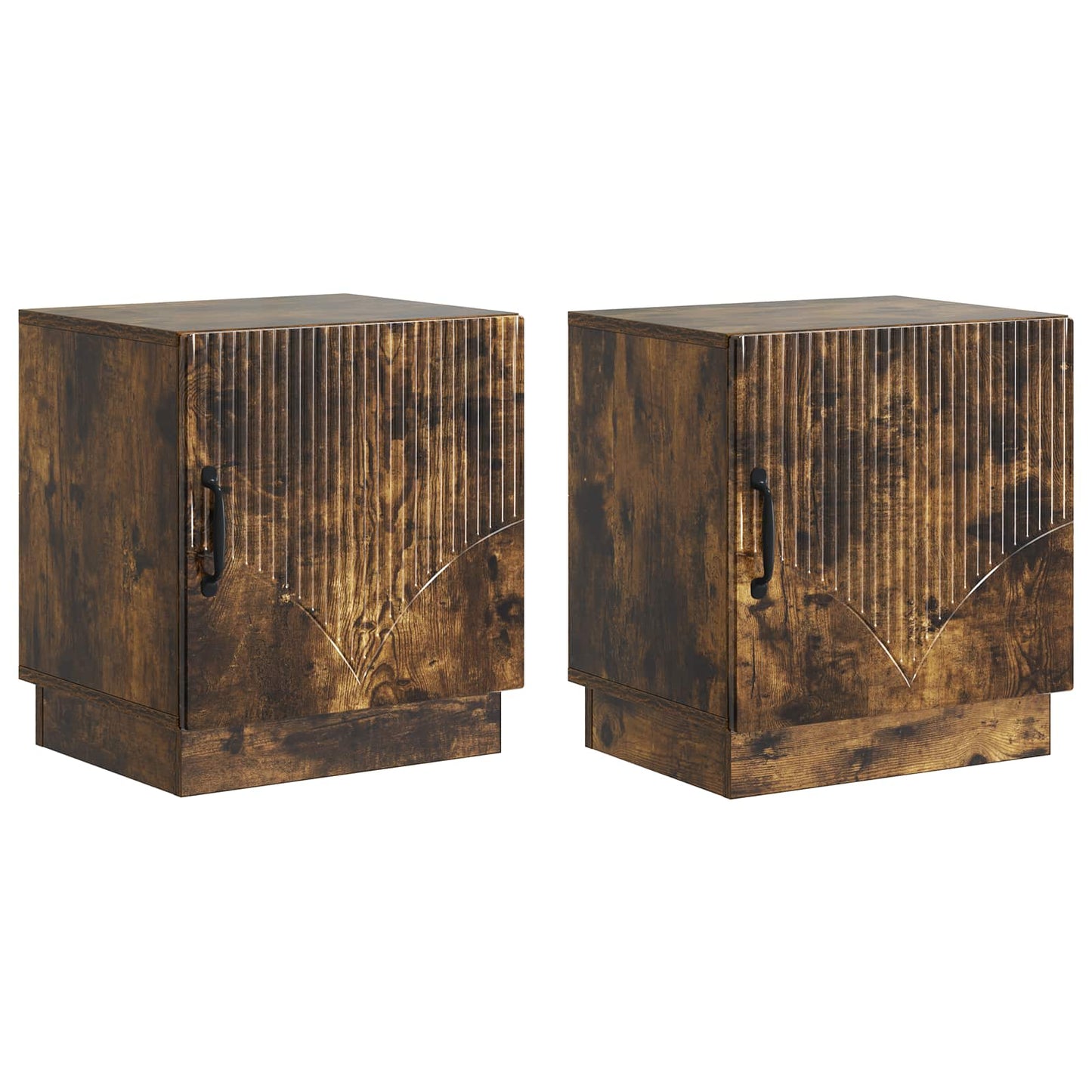 Nattbord 2 pcs Røkt Eik 43 x 34,5 x 47 cm Konstruert tre