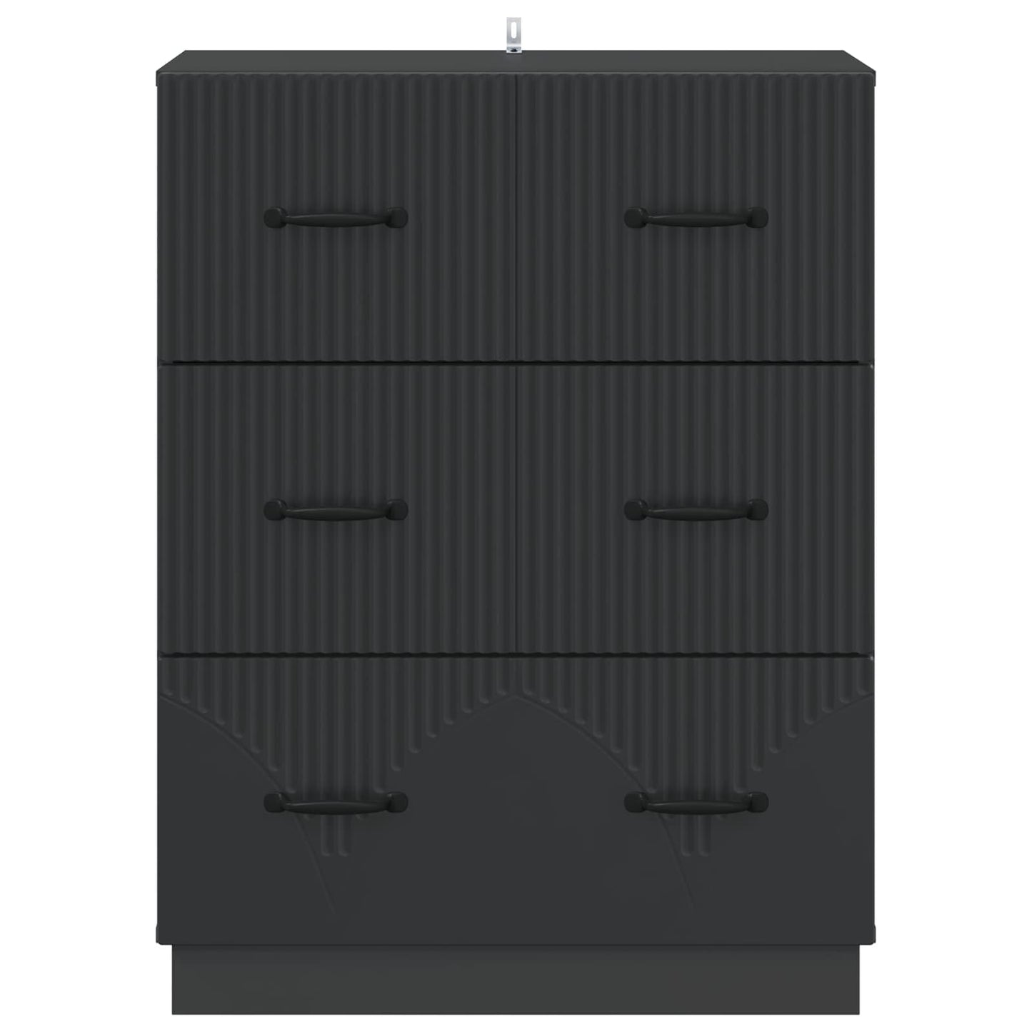 Skuffeskap Svart 66 x 34,5 x 87 cm Konstruert tre