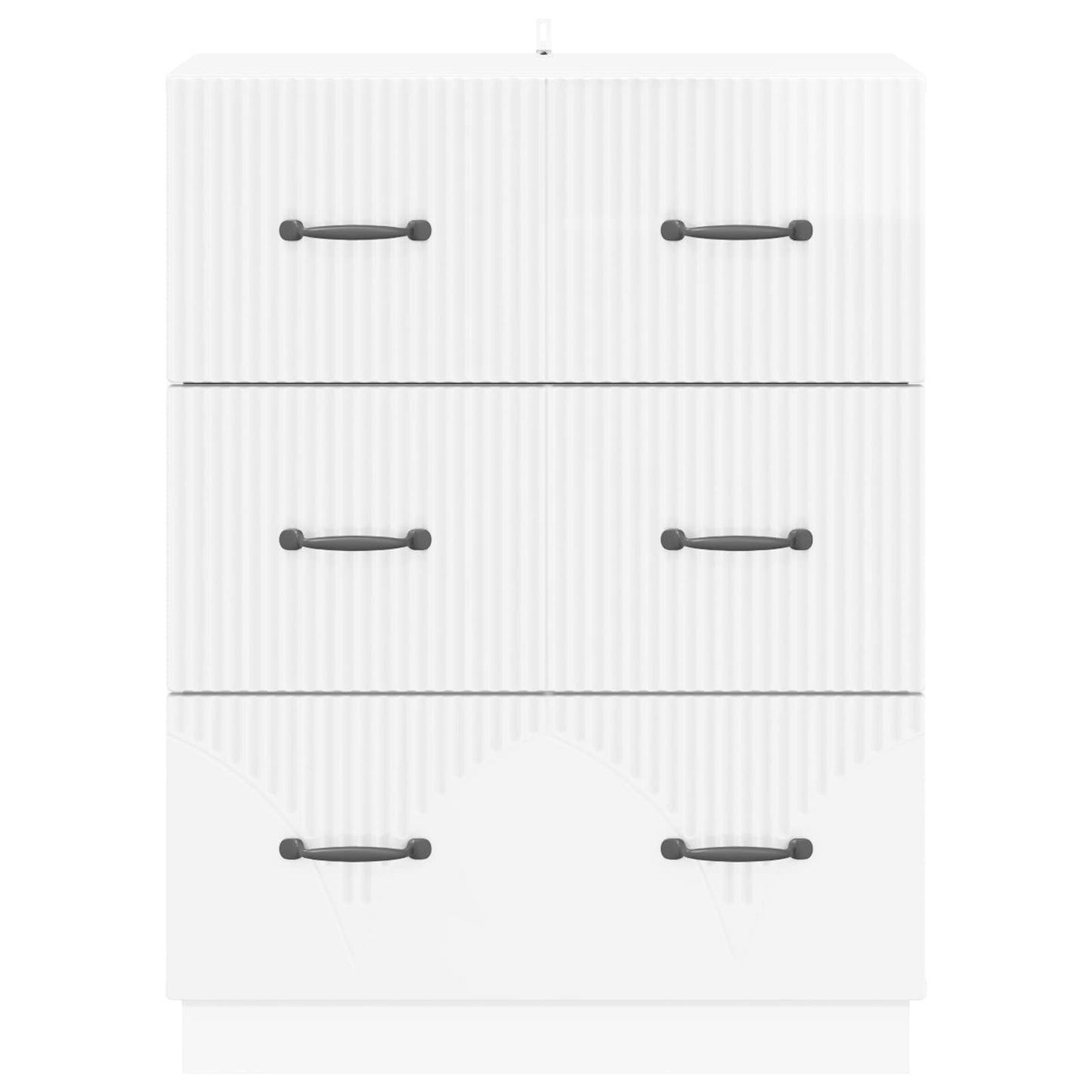 Skuffeskap Høgglans hvit 66 x 34,5 x 87 cm Konstruert tre