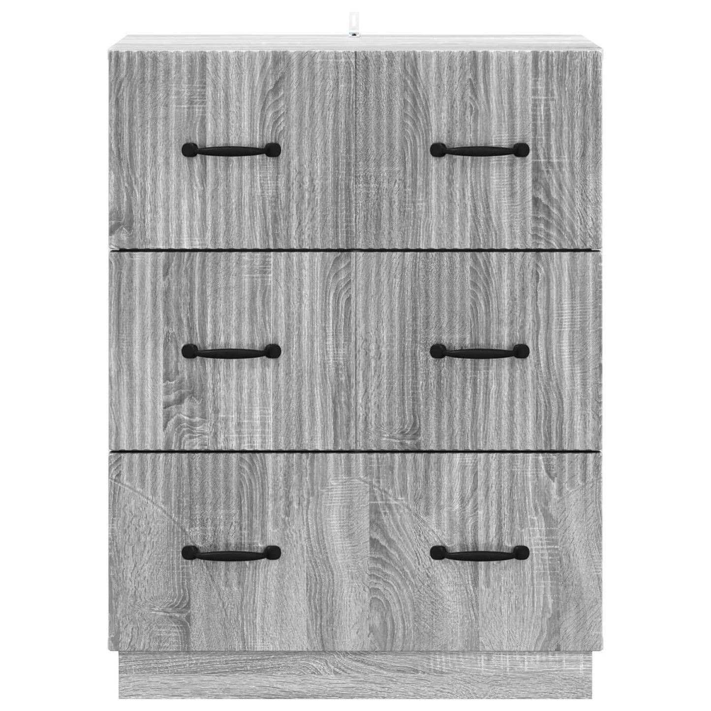 Skuffeskap Grå sonoma 66 x 34,5 x 87 cm Konstruert tre