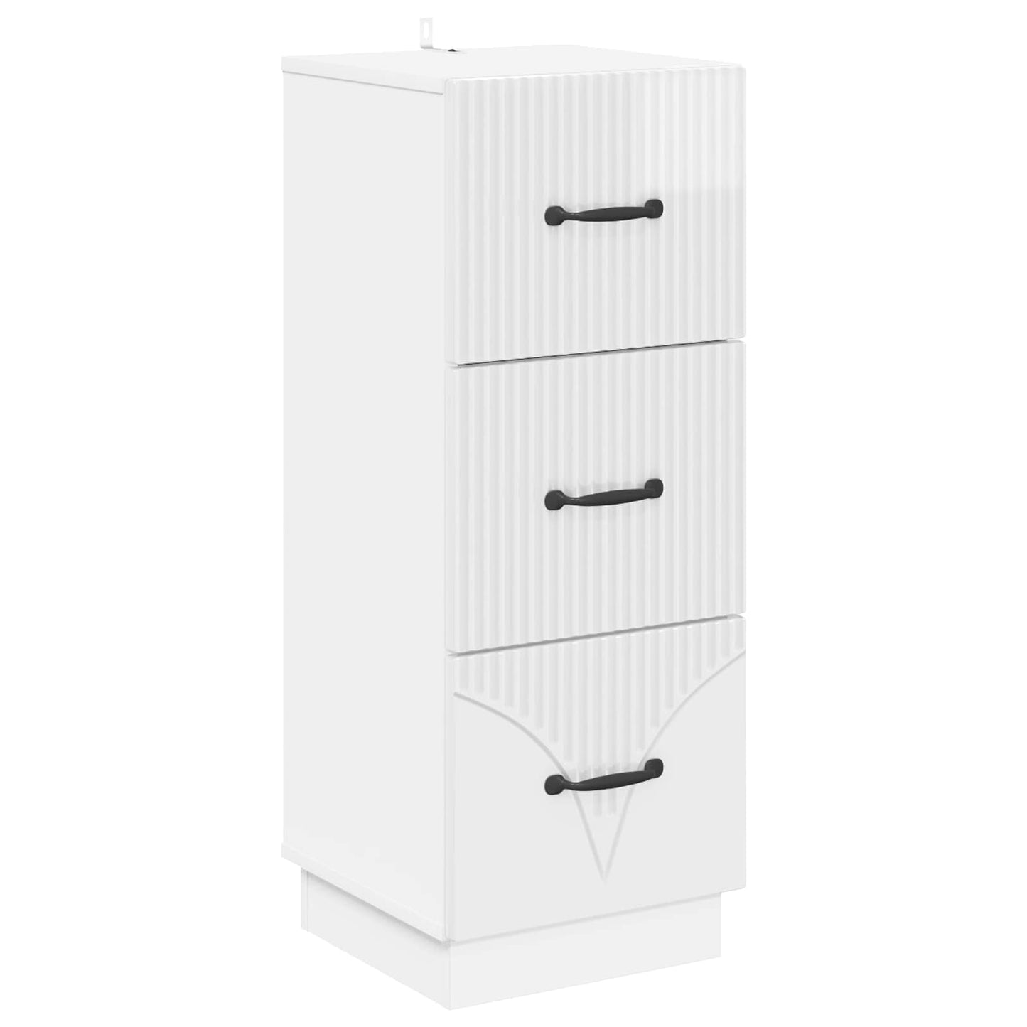 Skuffeskap Høgglans hvit 33 x 34,5 x 87 cm Konstruert tre