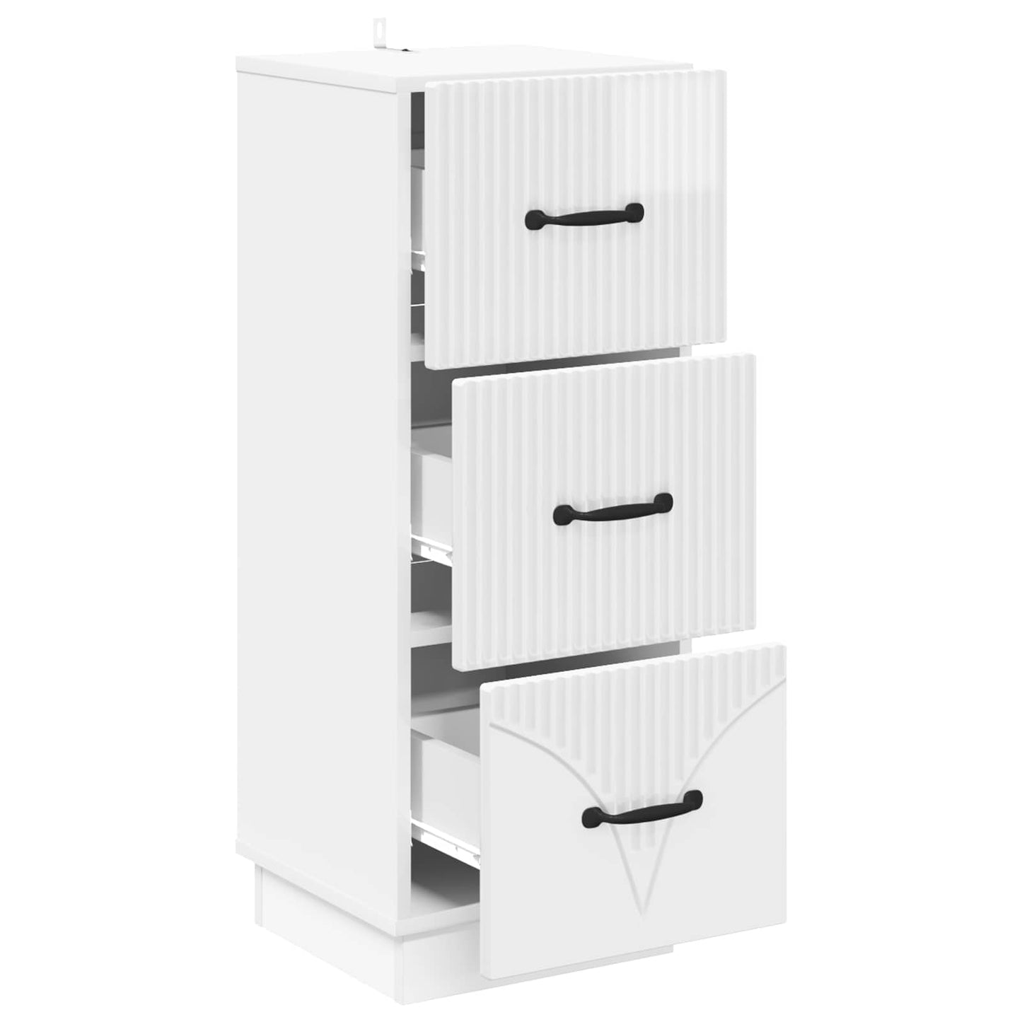 Skuffeskap Høgglans hvit 33 x 34,5 x 87 cm Konstruert tre