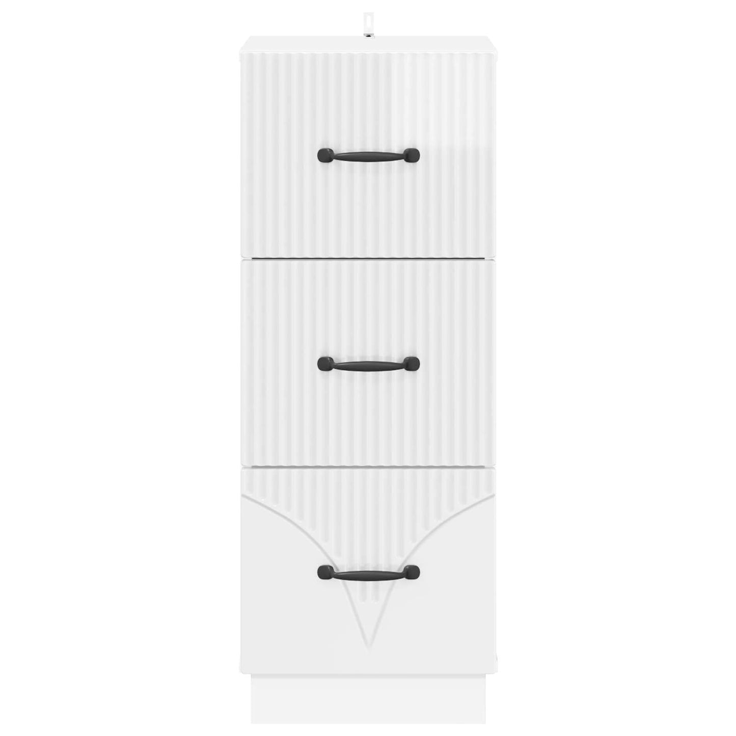 Skuffeskap Høgglans hvit 33 x 34,5 x 87 cm Konstruert tre