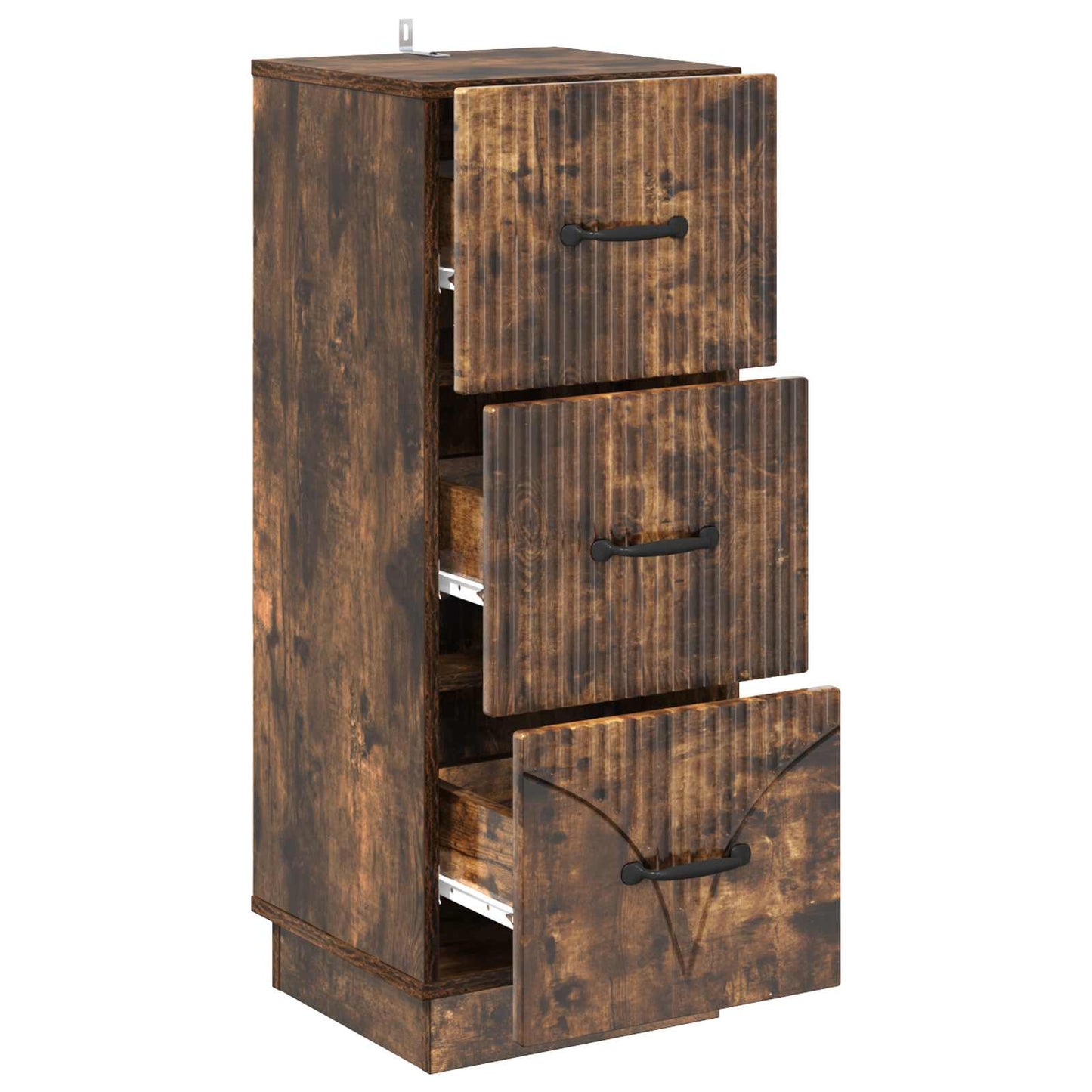 Skuffeskap Røkt Eik 33 x 34,5 x 87 cm Konstruert tre