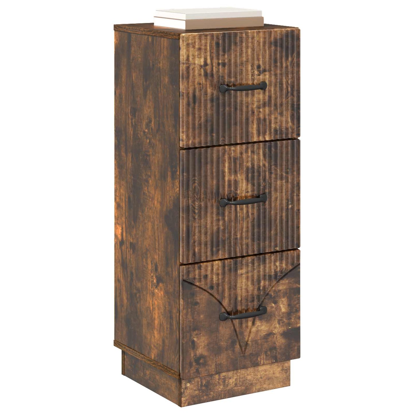 Skuffeskap Røkt Eik 33 x 34,5 x 87 cm Konstruert tre