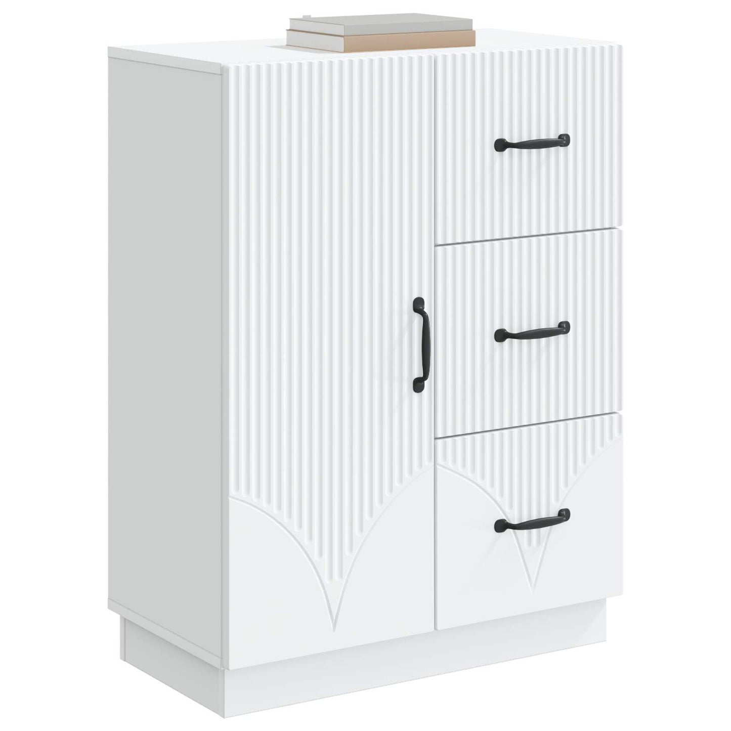 Serviesskap med skuff Hvit 66 x 34,5 x 87 cm Konstruert tre