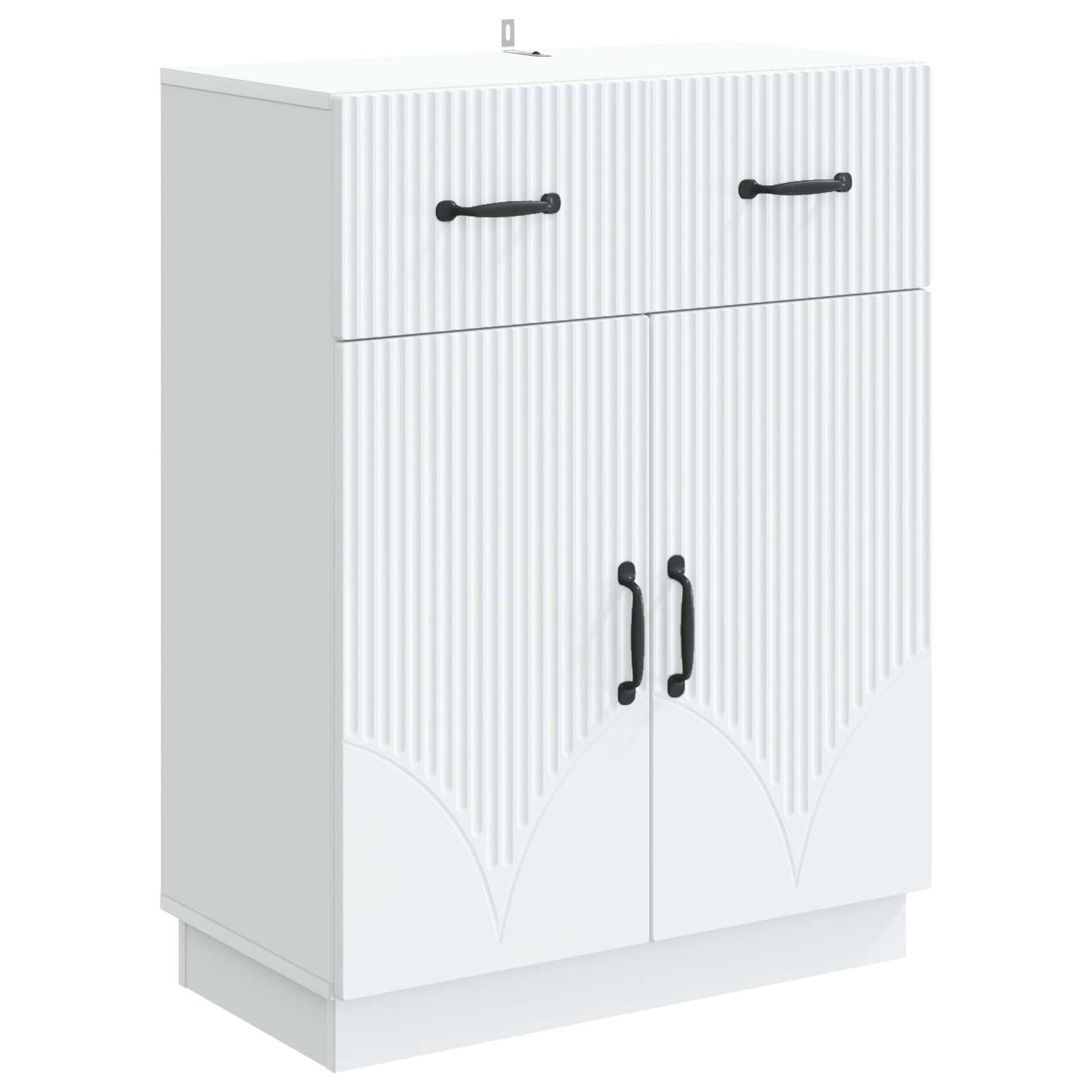 Serviesskap med skuff Hvit 66 x 34,5 x 87 cm Konstruert tre