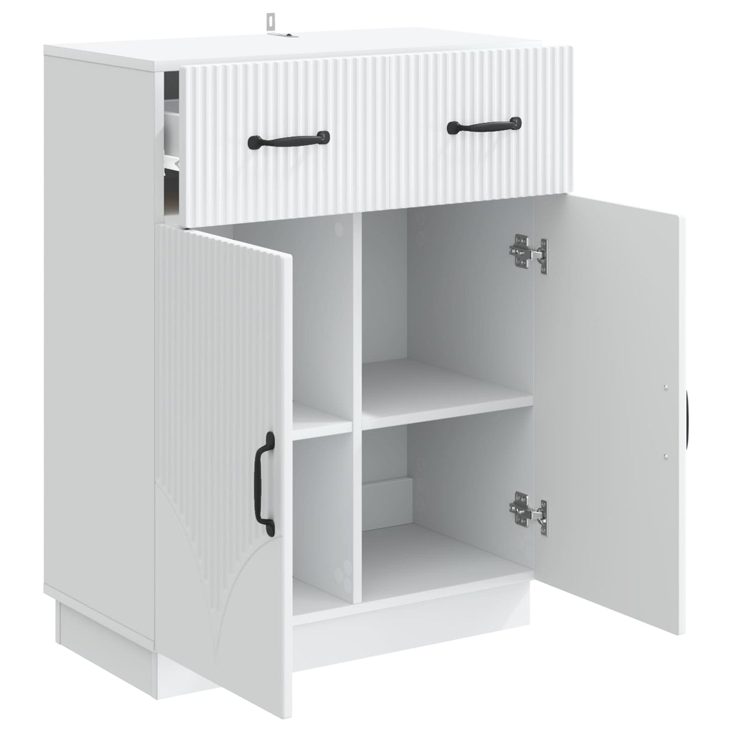 Serviesskap med skuff Hvit 66 x 34,5 x 87 cm Konstruert tre