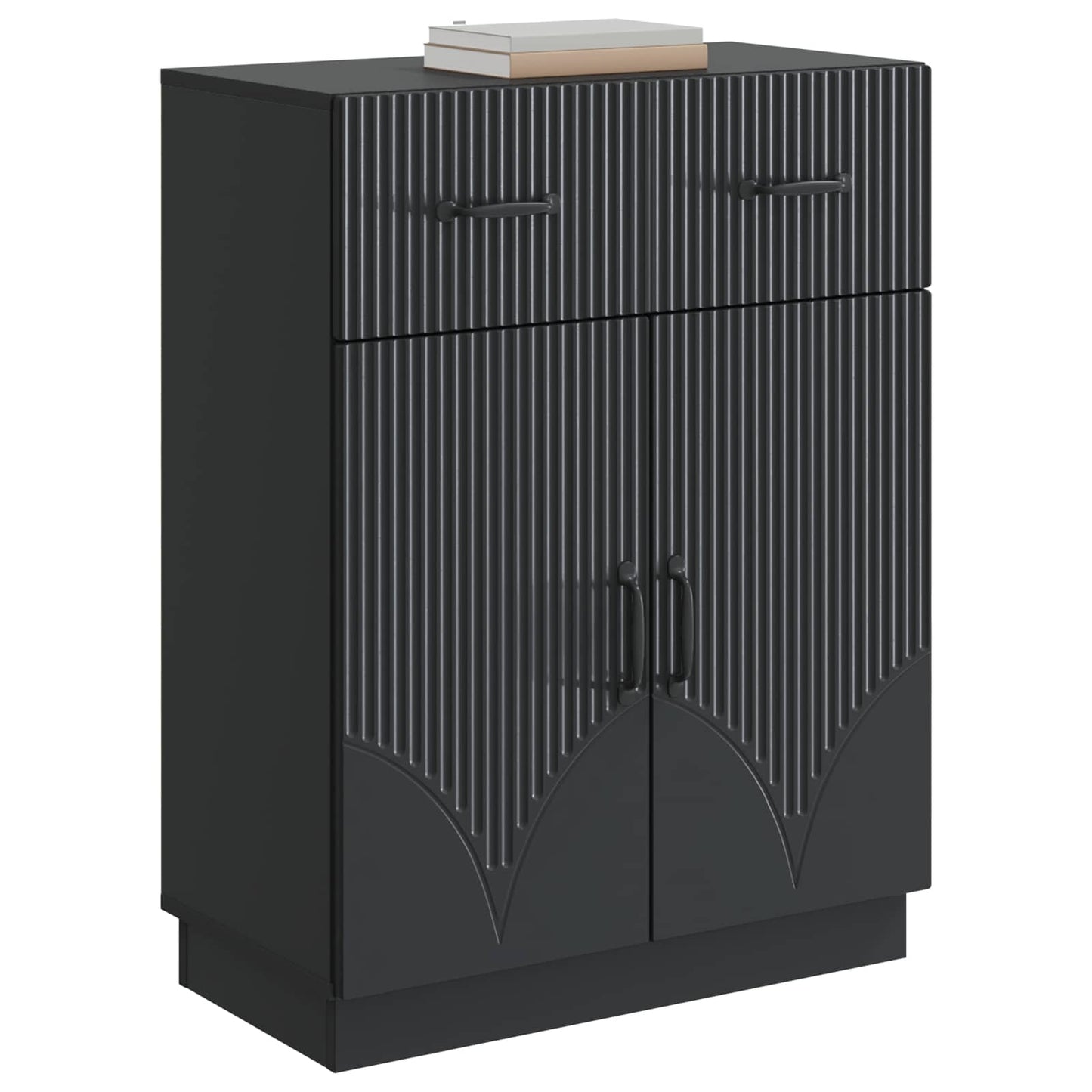 Serviesskap med skuff Svart 66 x 34,5 x 87 cm Konstruert tre