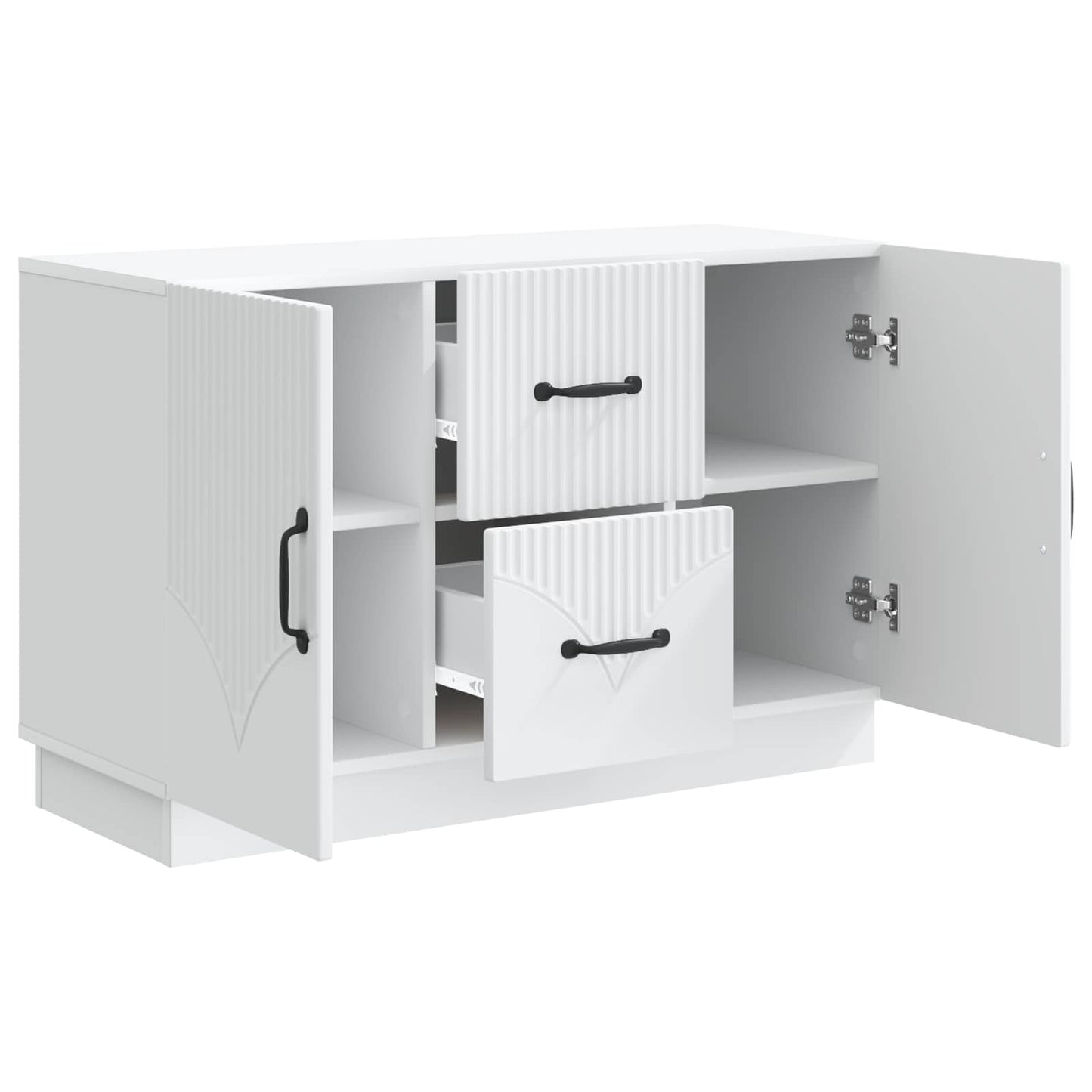 Serviesskap med skuff Hvit 89 x 34,5 x 57 cm Konstruert tre