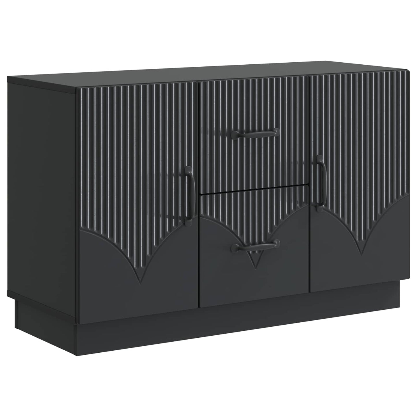Serviesskap med skuff Svart 89 x 34,5 x 57 cm Konstruert tre