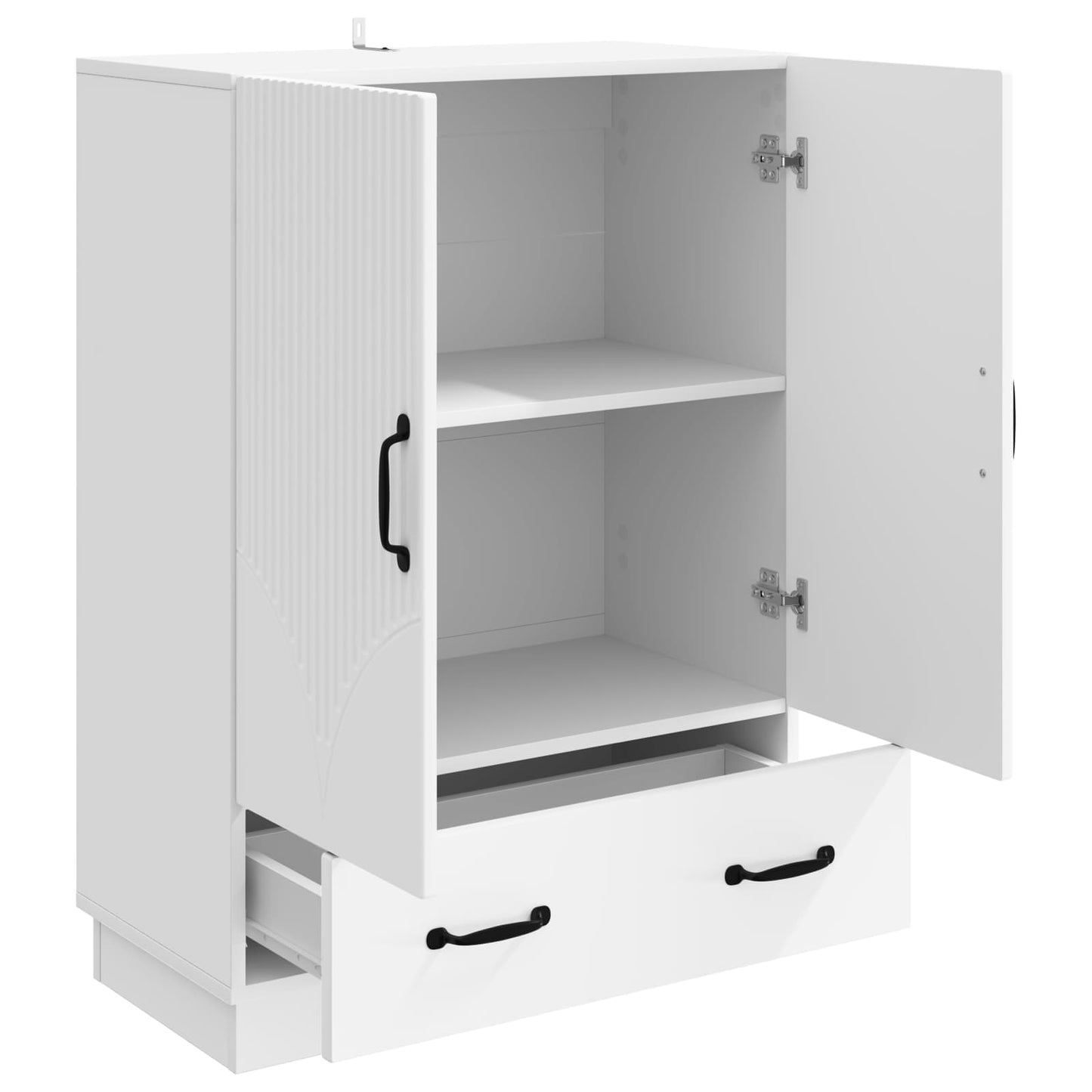 Serviesskap med skuff Hvit 66 x 34,5 x 92 cm Konstruert tre
