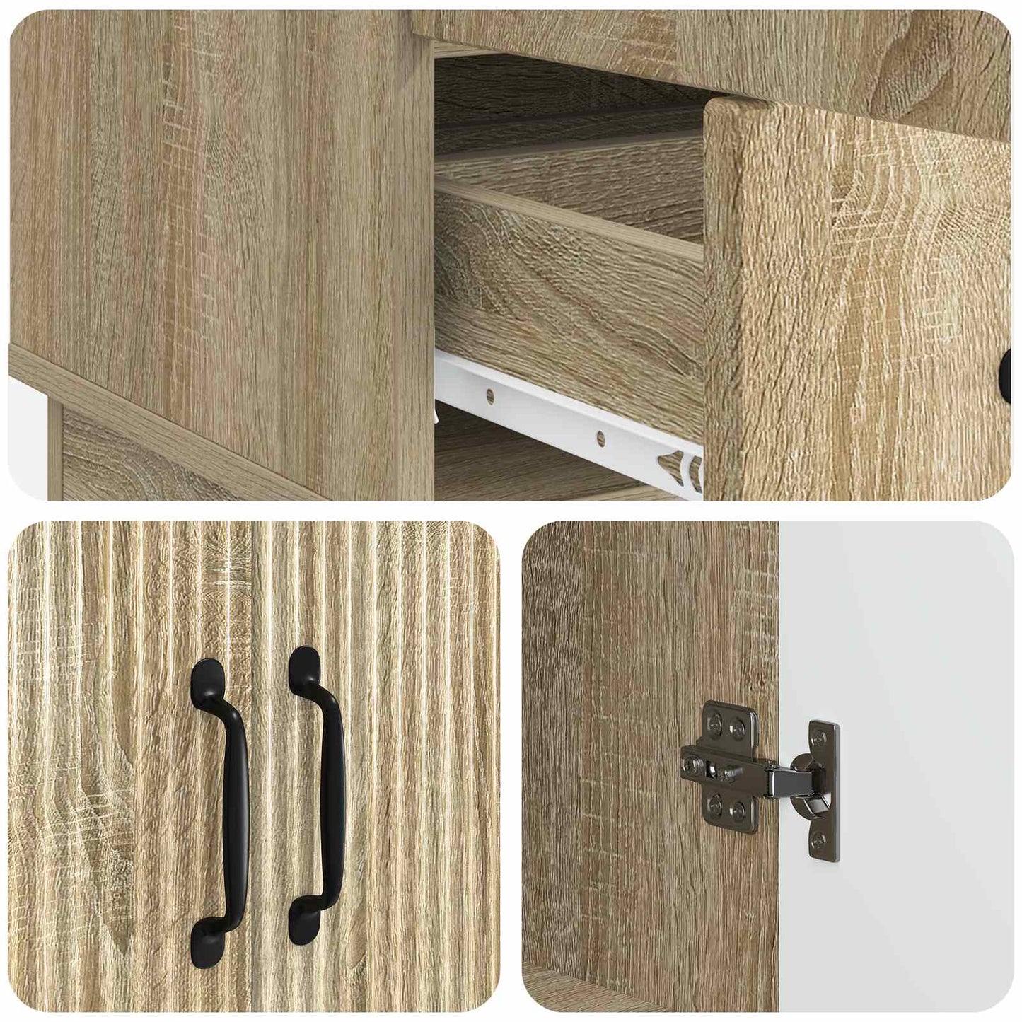 Serviesskap Sonoma eik 66 x 34,5 x 92 cm Konstruert tre