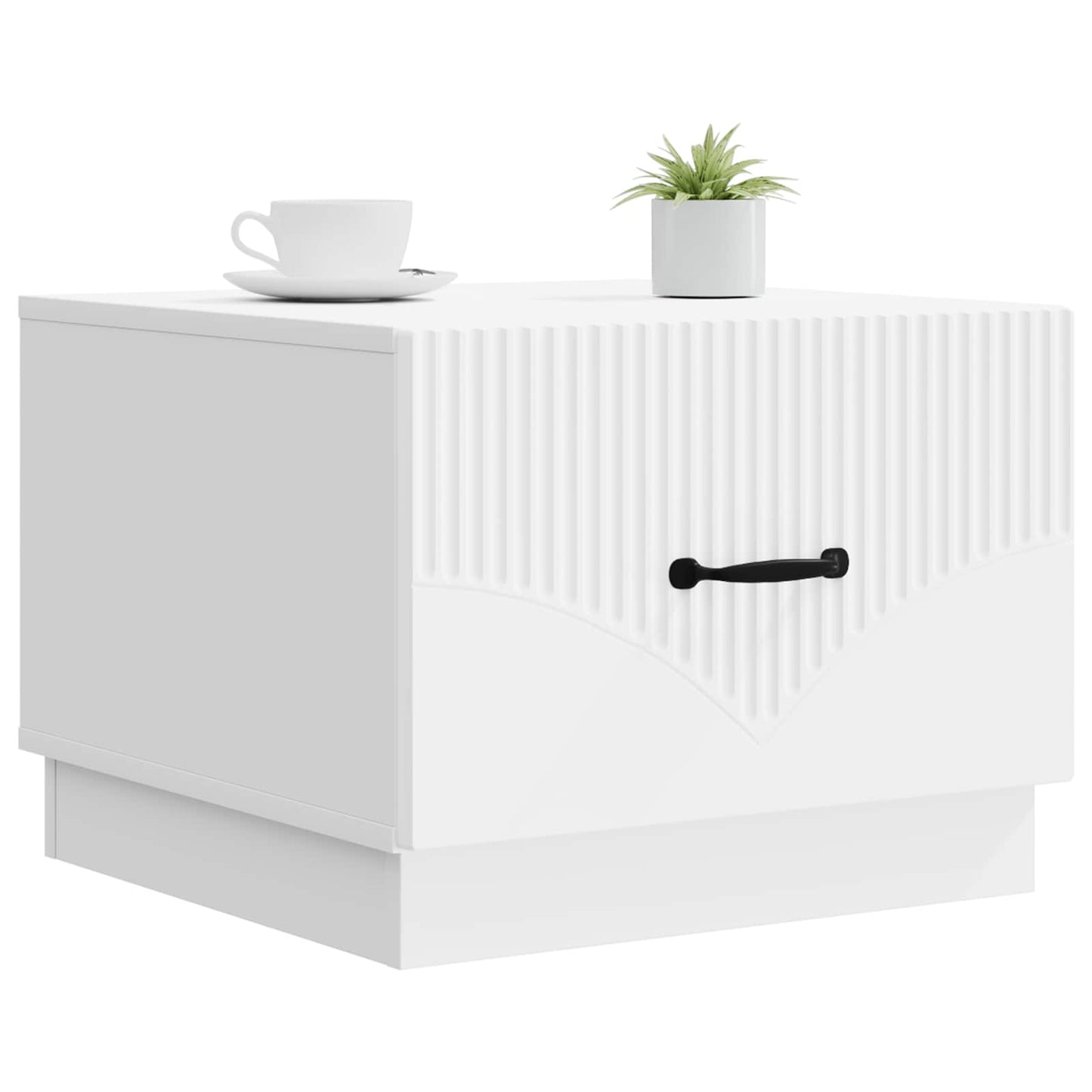 Kaffebord med skuff Hvit 49 x 50 x 37 cm Konstruert tre