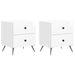 Nattbordskap med skuff 2 pcs Høgglans hvit 43 x 34,5 x 47,5 cm