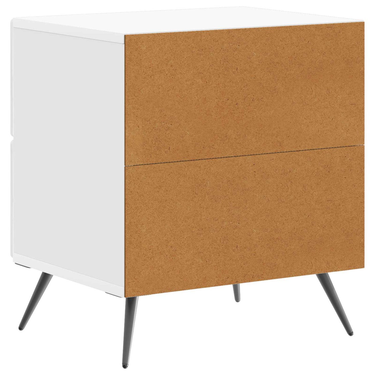 Nattbordskap med skuff 2 pcs Høgglans hvit 43 x 34,5 x 47,5 cm