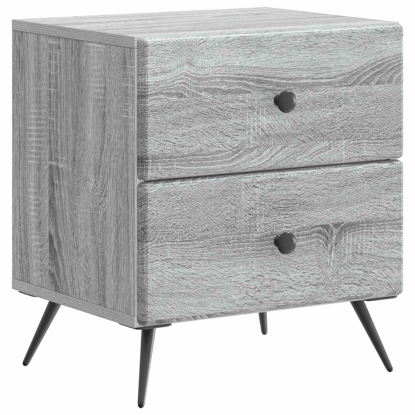 Nattbordskap med skuff 2 pcs Grå sonoma 43 x 34,5 x 47,5 cm