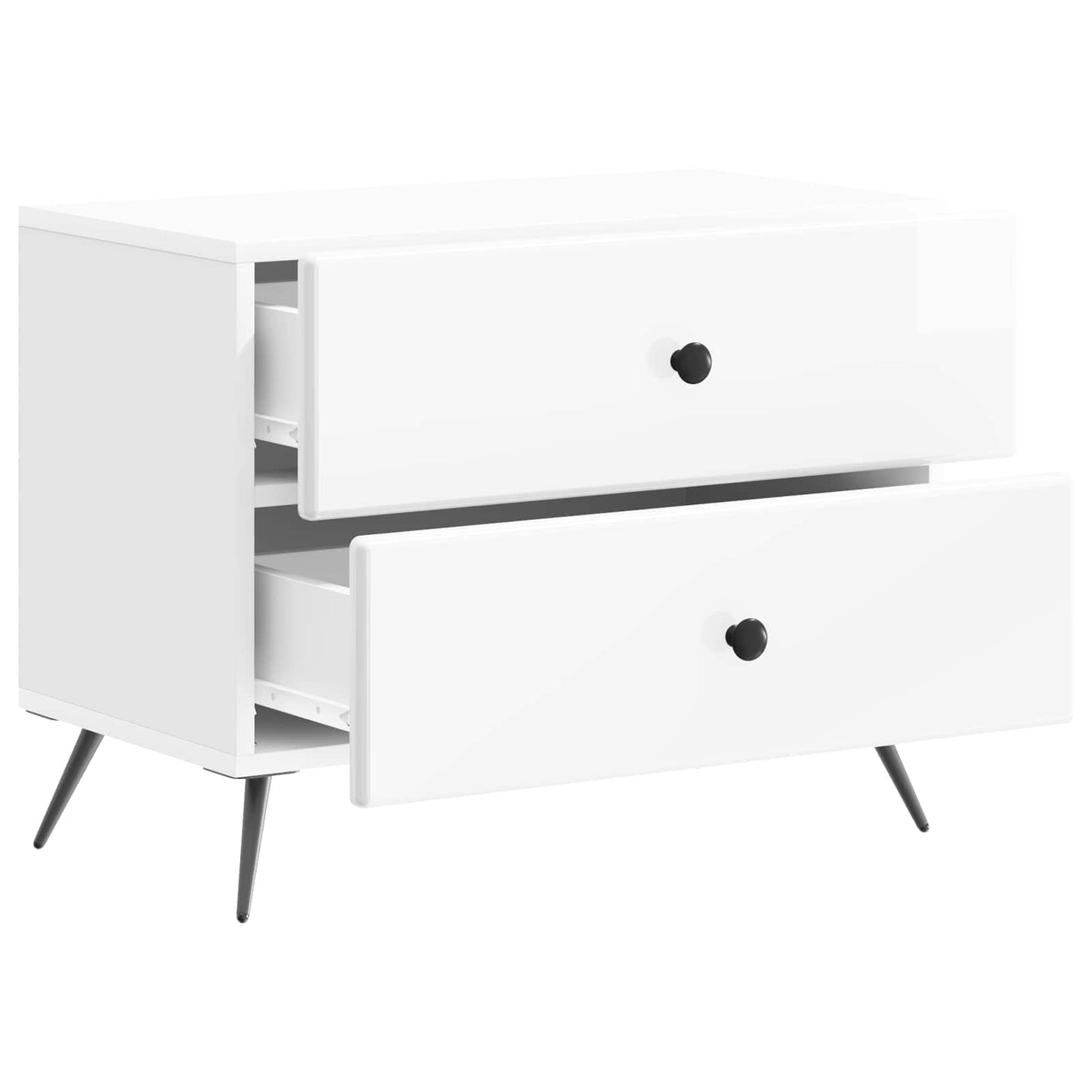 Nattbordskap Høgglans hvit 62 x 34,5 x 47,5 cm Konstruert tre