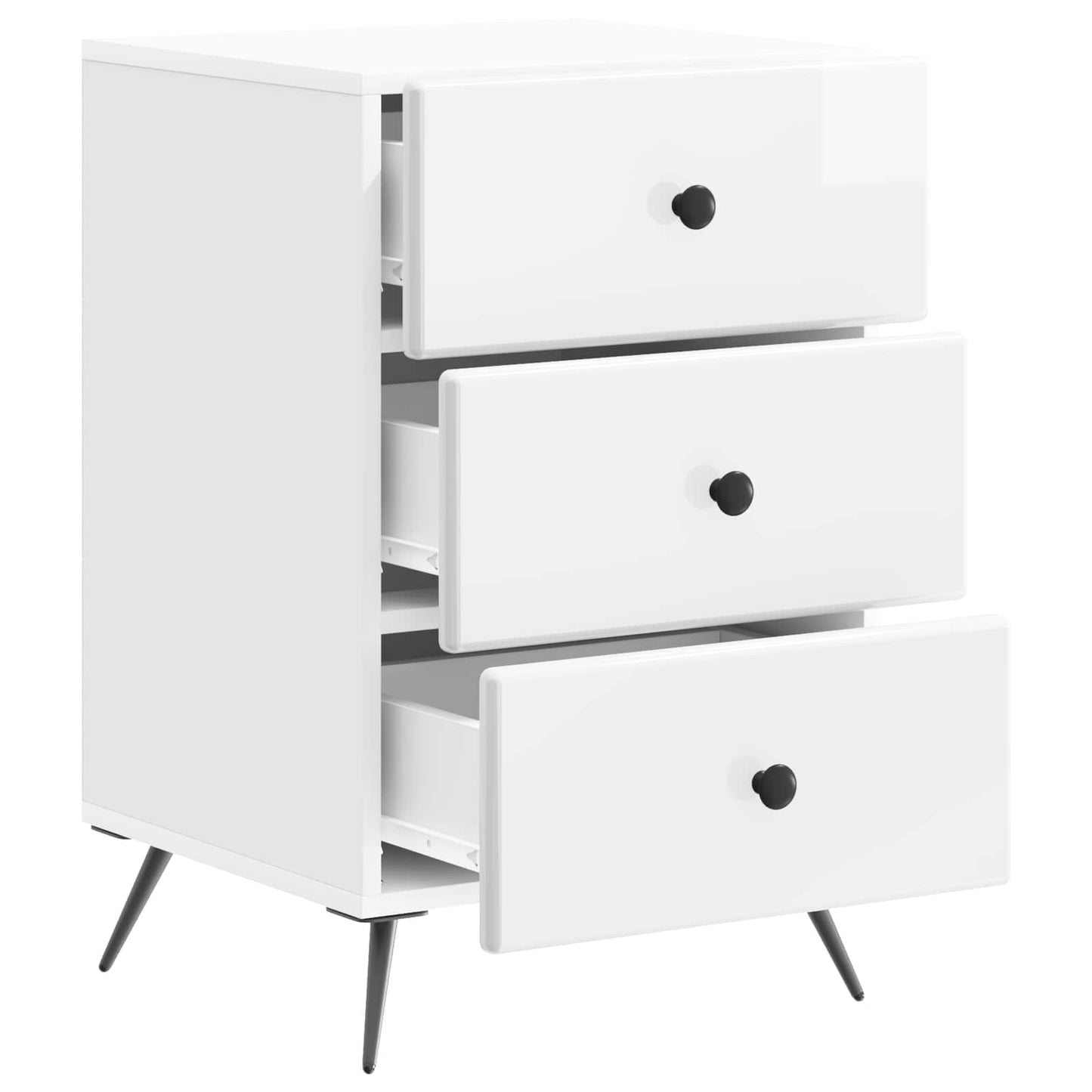 Nattbordskap Høgglans hvit 43 x 41 x 66,5 cm Konstruert tre