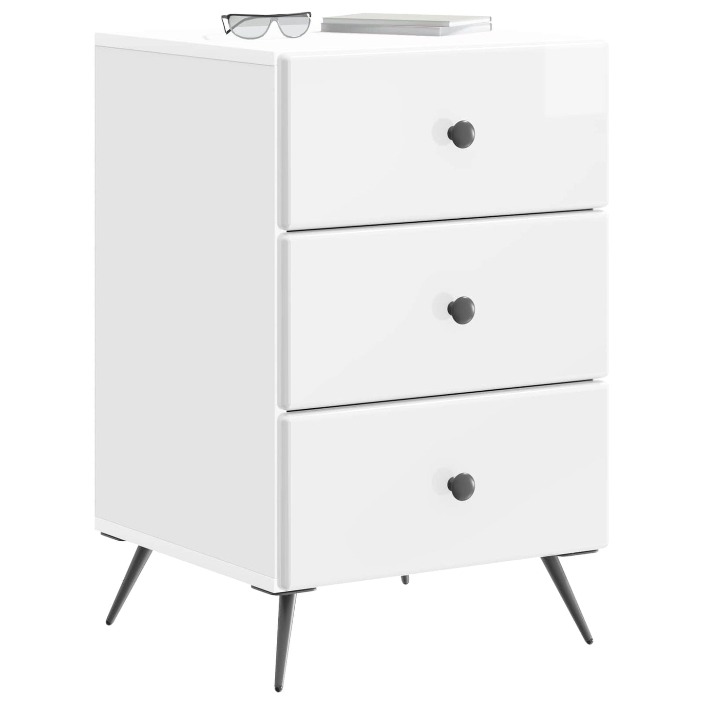 Nattbordskap Høgglans hvit 43 x 41 x 66,5 cm Konstruert tre