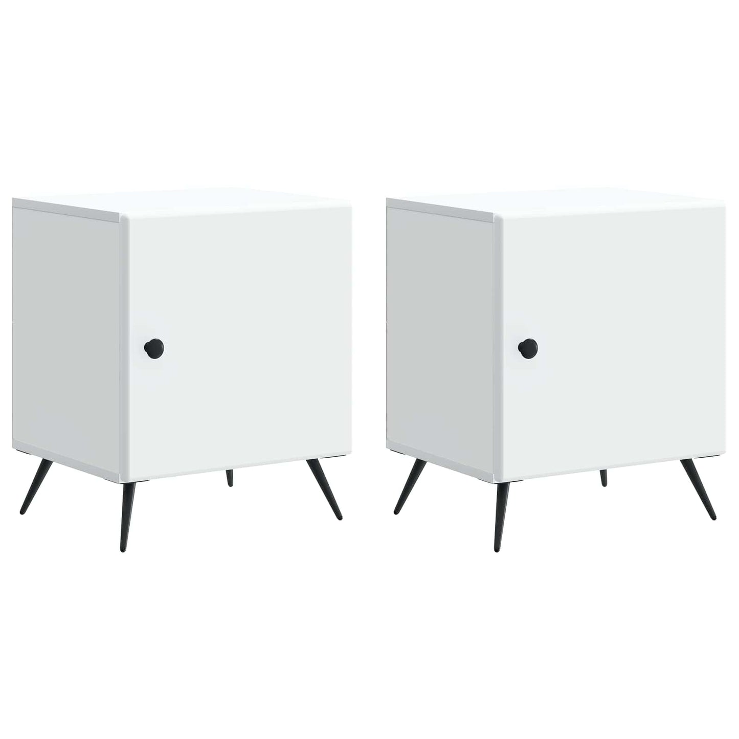 Nattbordskap 2 pcs Hvit 43 x 34,5 x 50 cm Konstruert tre