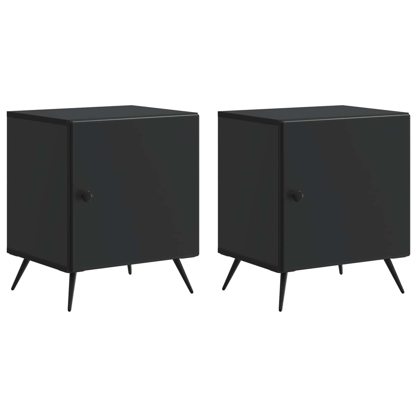Nattbordskap 2 pcs Svart 43 x 34,5 x 50 cm Konstruert tre