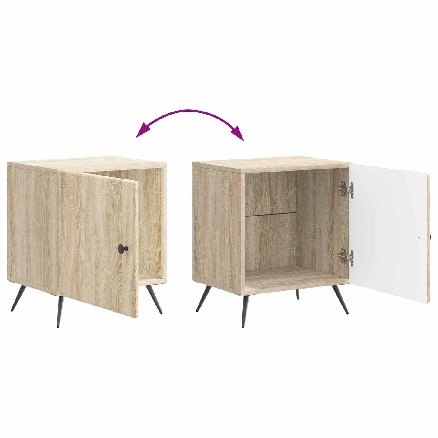 Nattbordskap Sonoma eik 43 x 34,5 x 50 cm Konstruert tre