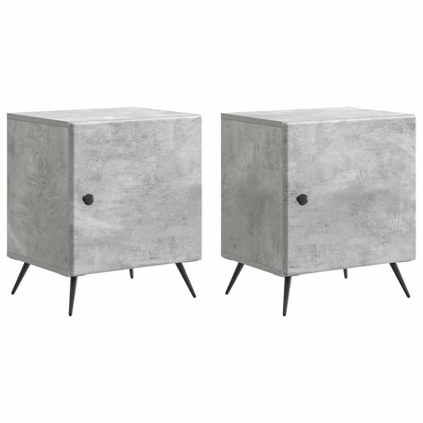 Nattbordskap 2 pcs Betonggrå 43 x 34,5 x 50 cm Konstruert tre