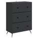 Skuffeskap Svart 66 x 34,5 x 90 cm Konstruert tre