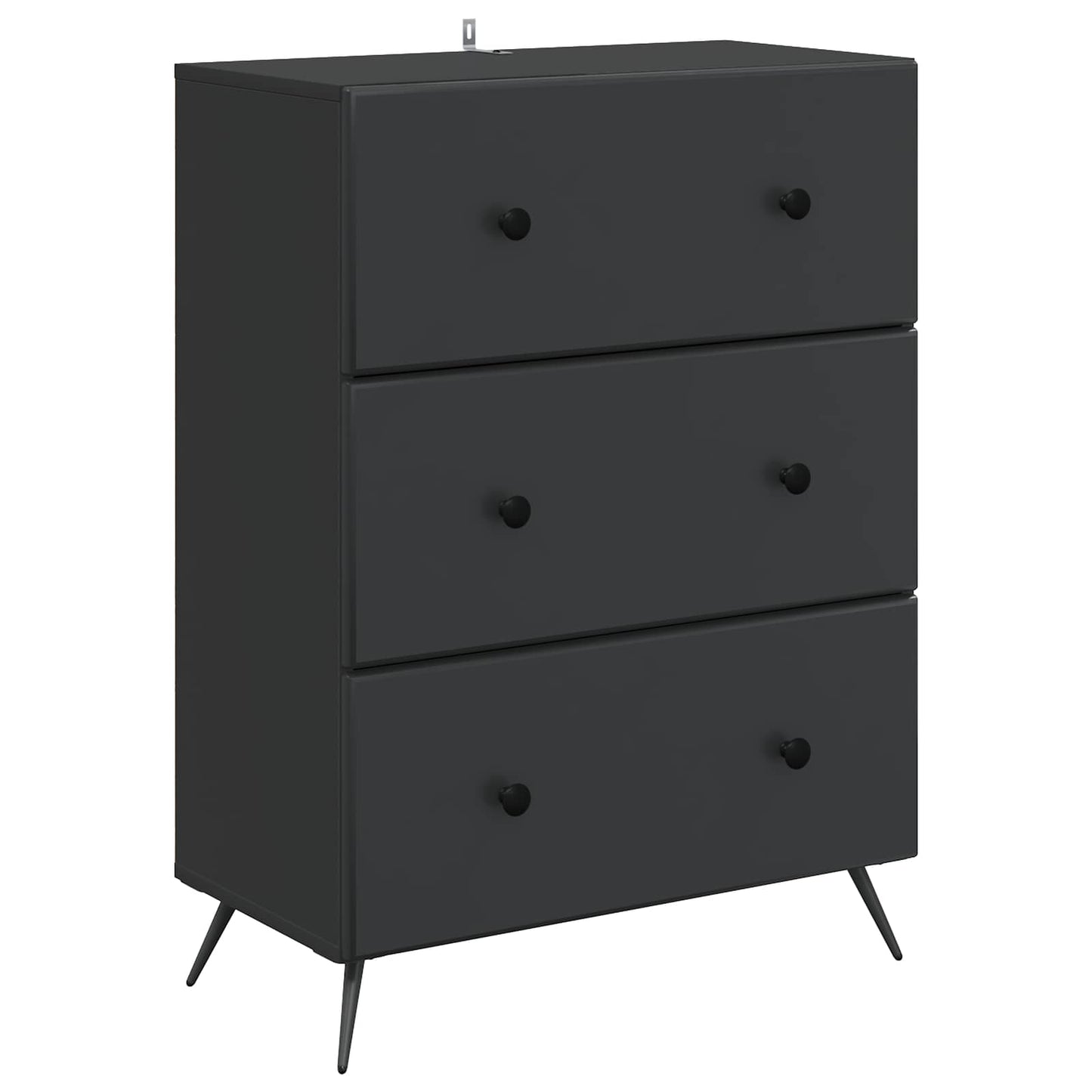 Skuffeskap Svart 66 x 34,5 x 90 cm Konstruert tre