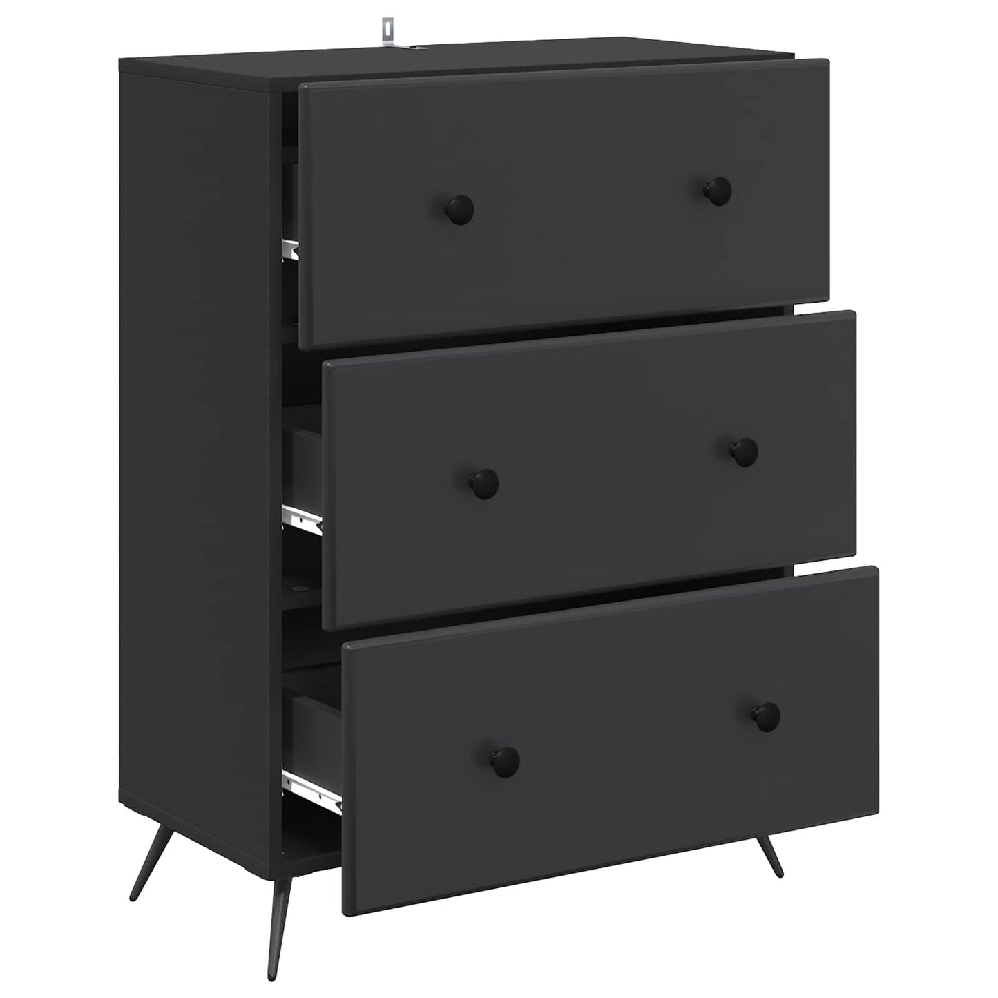 Skuffeskap Svart 66 x 34,5 x 90 cm Konstruert tre