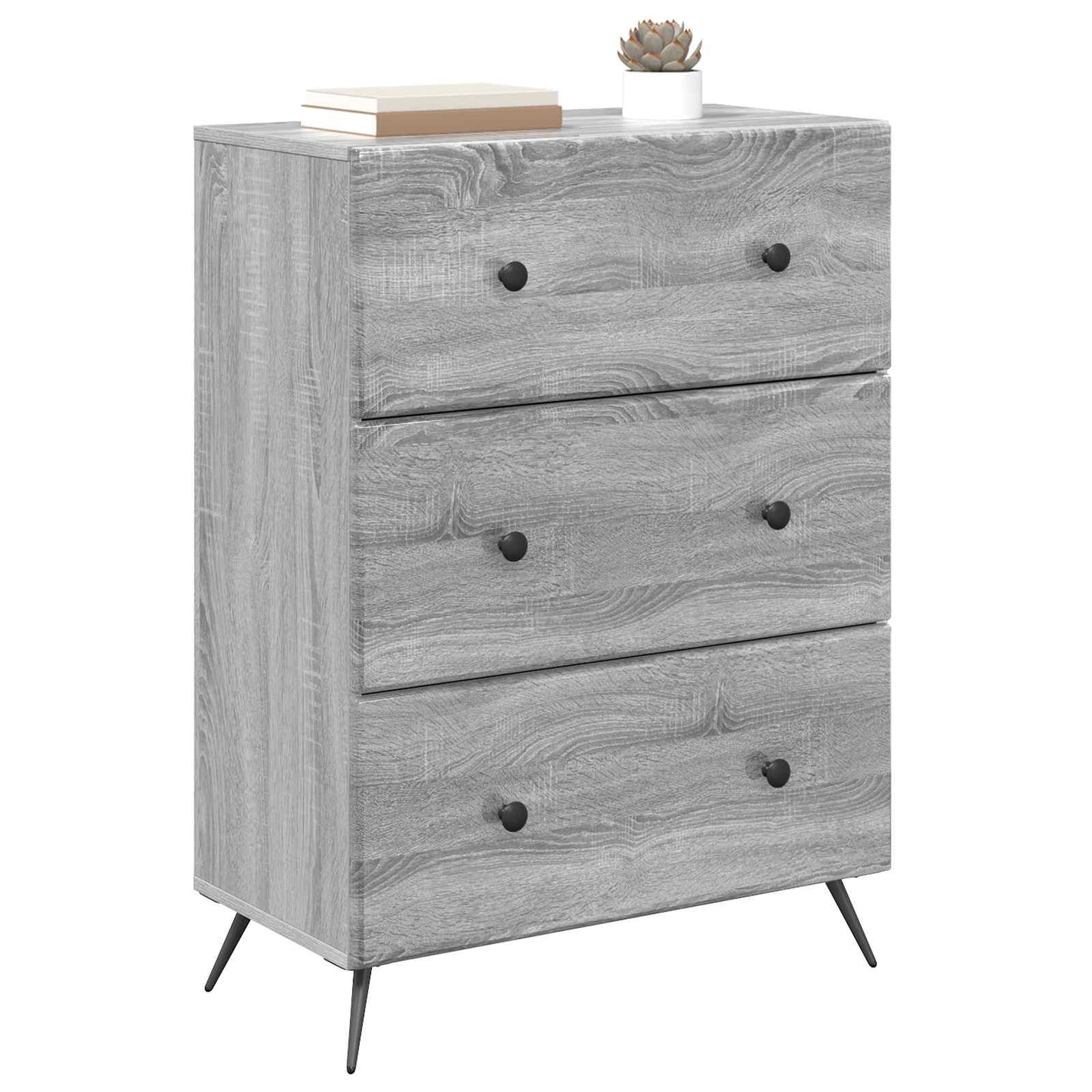 Skuffeskap Grå sonoma 66 x 34,5 x 90 cm Konstruert tre