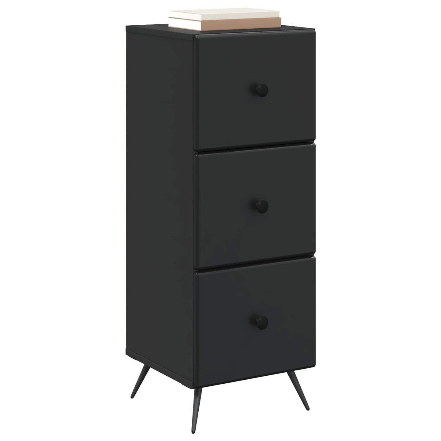 Skuffeskap Svart 33 x 34,5 x 90 cm Konstruert tre