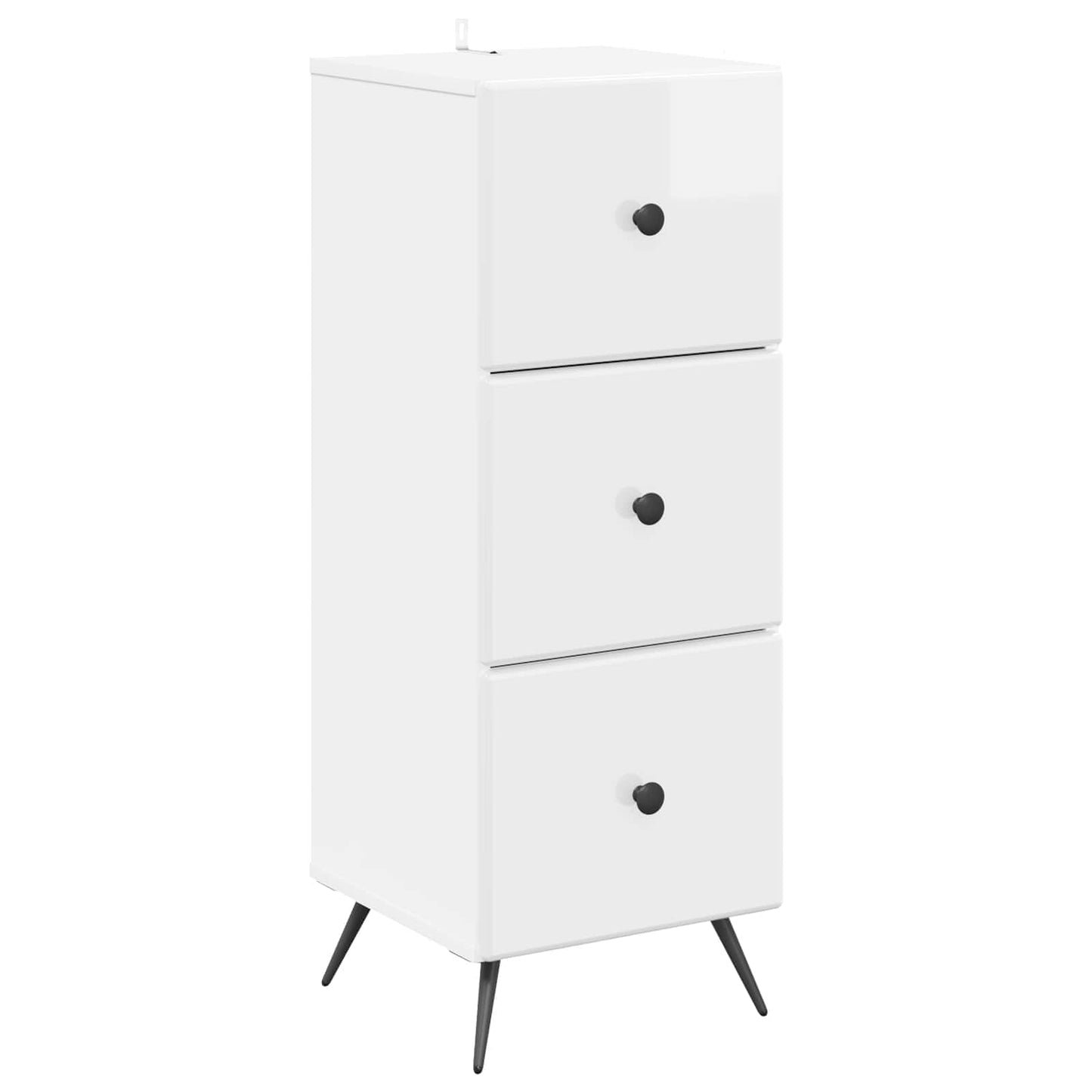Skuffeskap Høgglans hvit 33 x 34,5 x 90 cm Konstruert tre