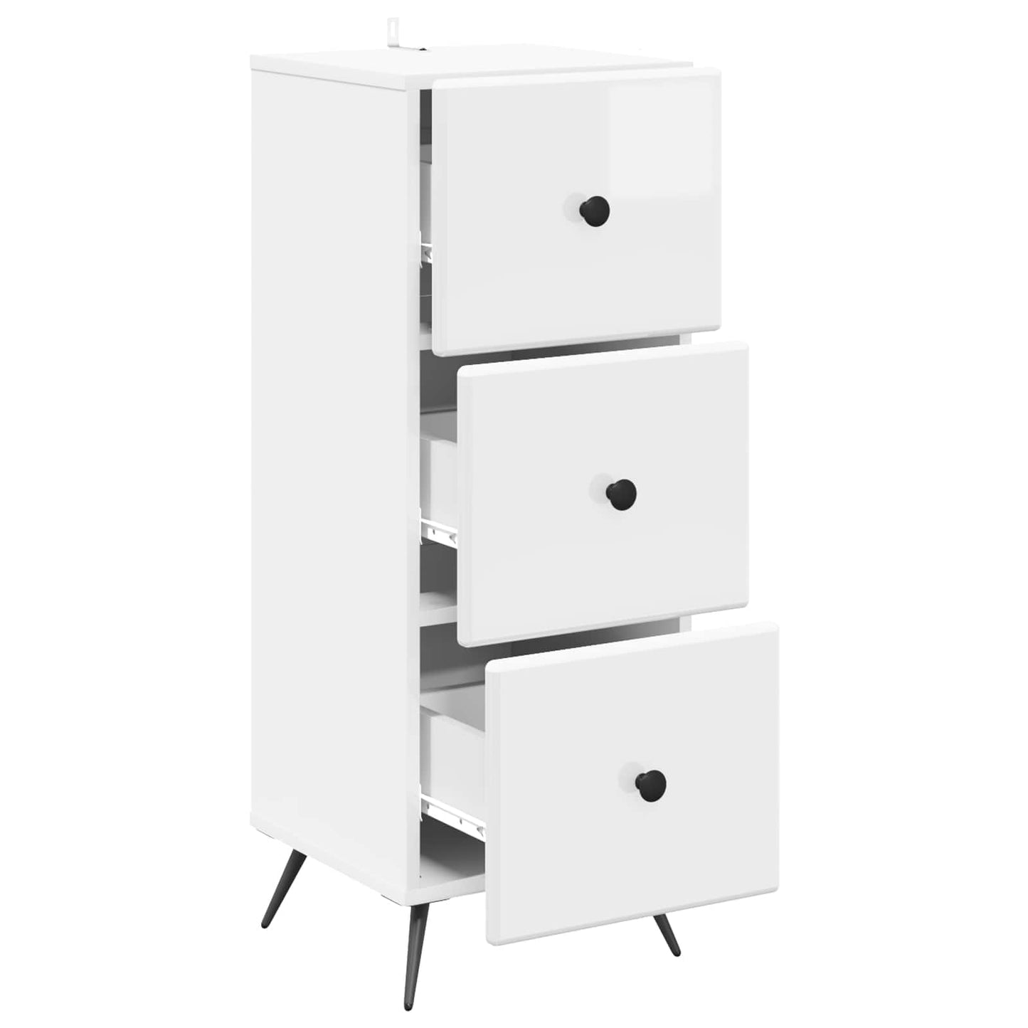 Skuffeskap Høgglans hvit 33 x 34,5 x 90 cm Konstruert tre