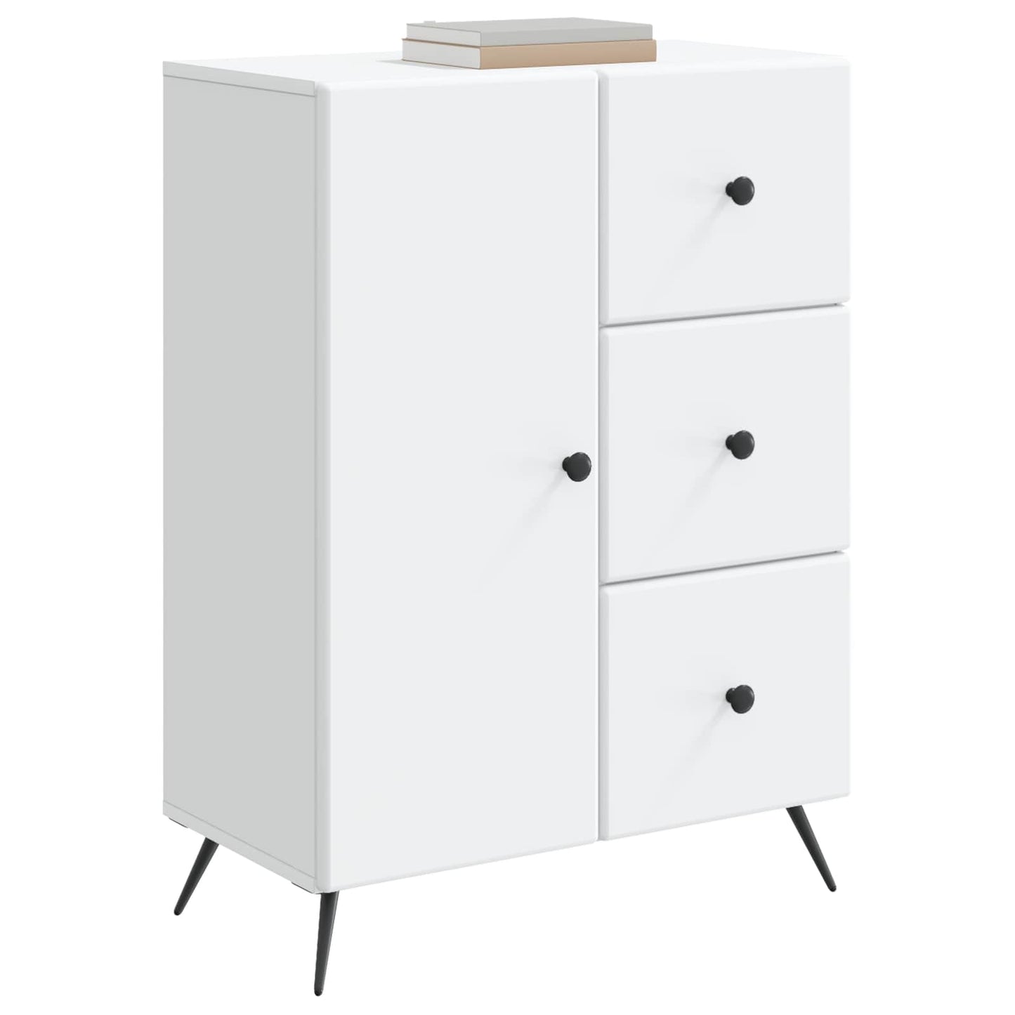 Serviesskap med skuff Hvit 66 x 34,5 x 90 cm Konstruert tre