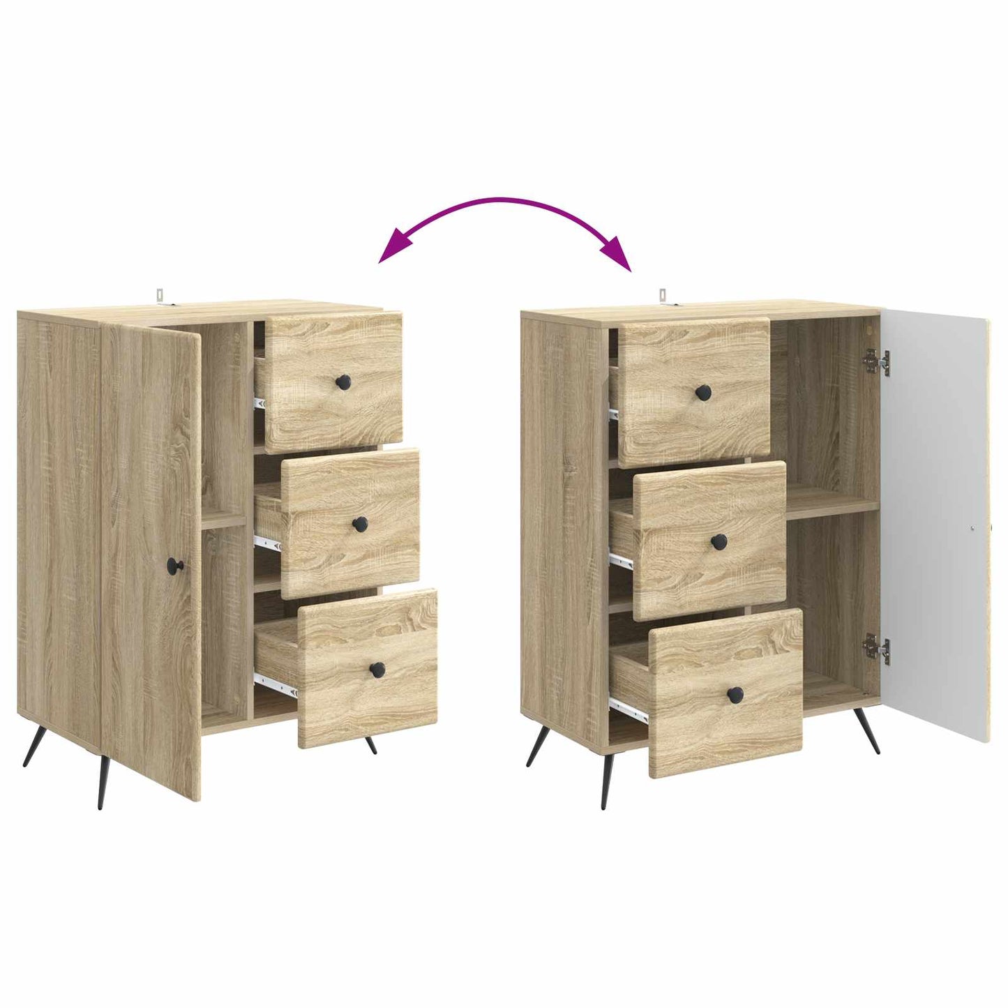 Serviesskap Sonoma eik 66 x 34,5 x 90 cm Konstruert tre