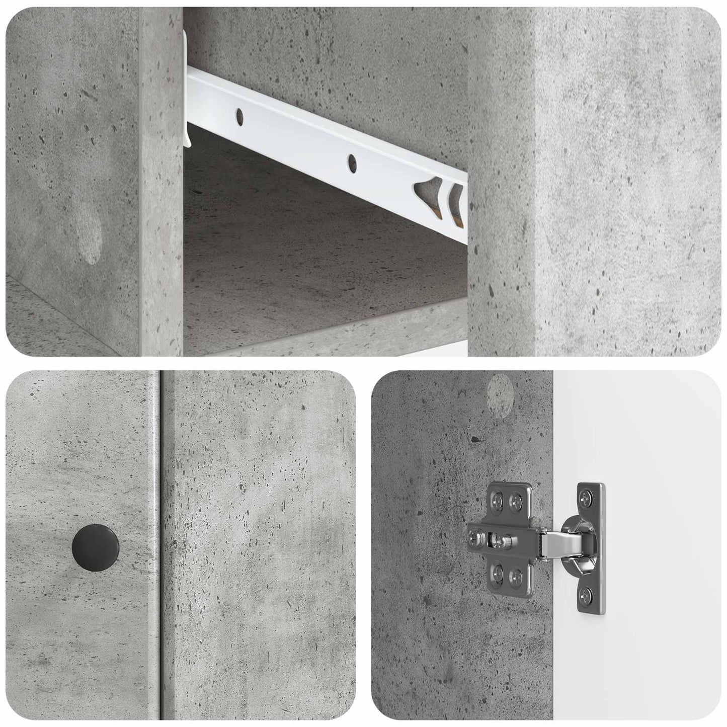 Serviesskap Betonggrå 66 x 34,5 x 90 cm Konstruert tre