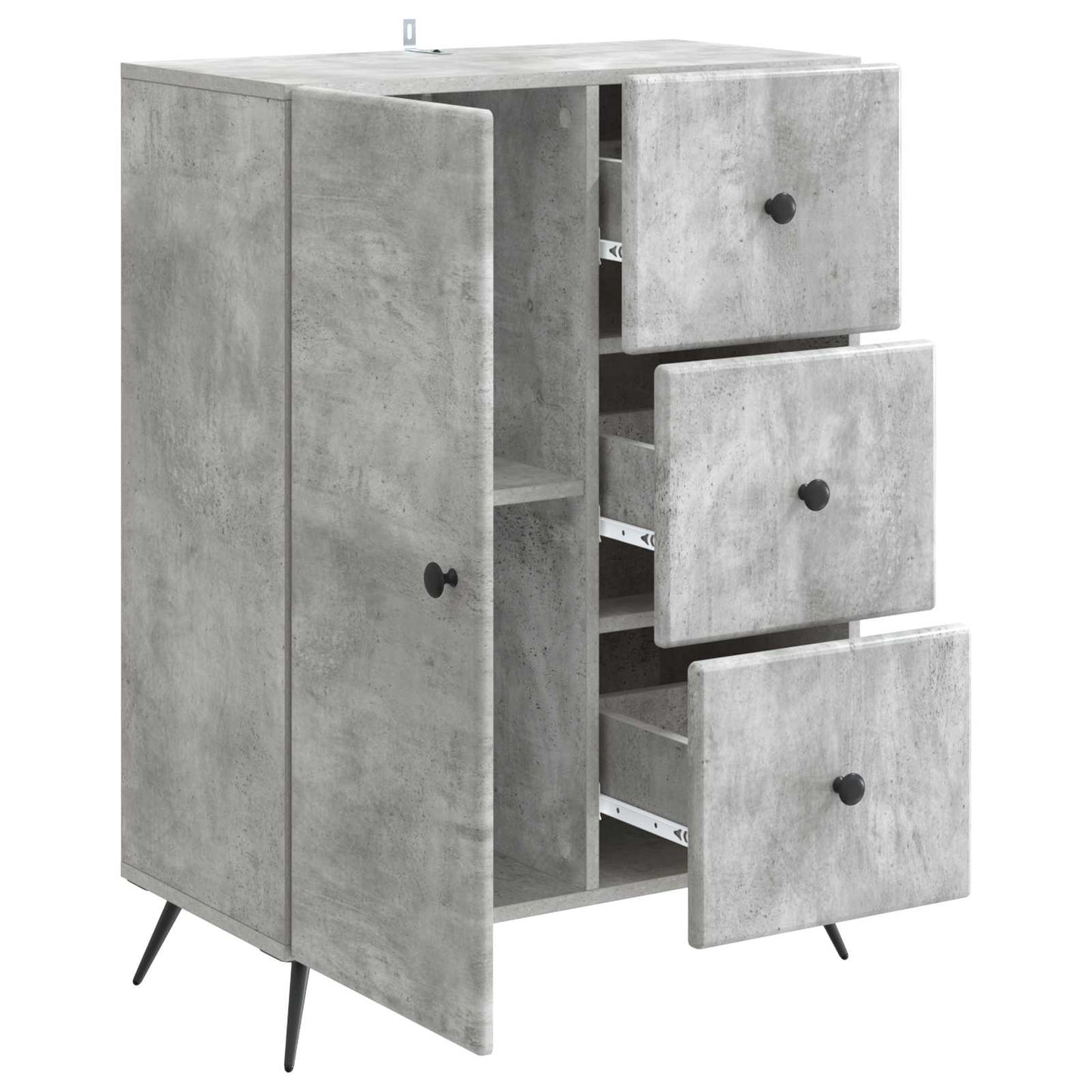 Serviesskap Betonggrå 66 x 34,5 x 90 cm Konstruert tre