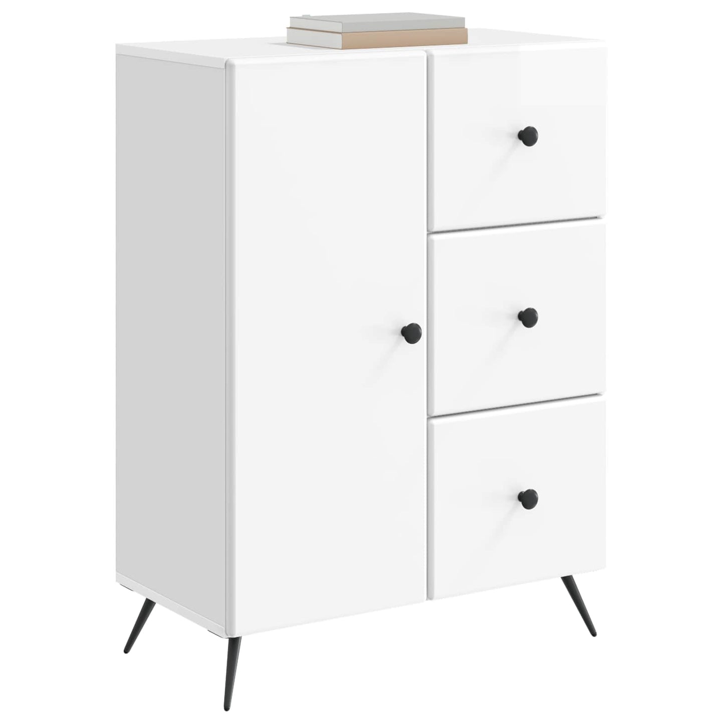 Serviesskap Høgglans hvit 66 x 34,5 x 90 cm Konstruert tre