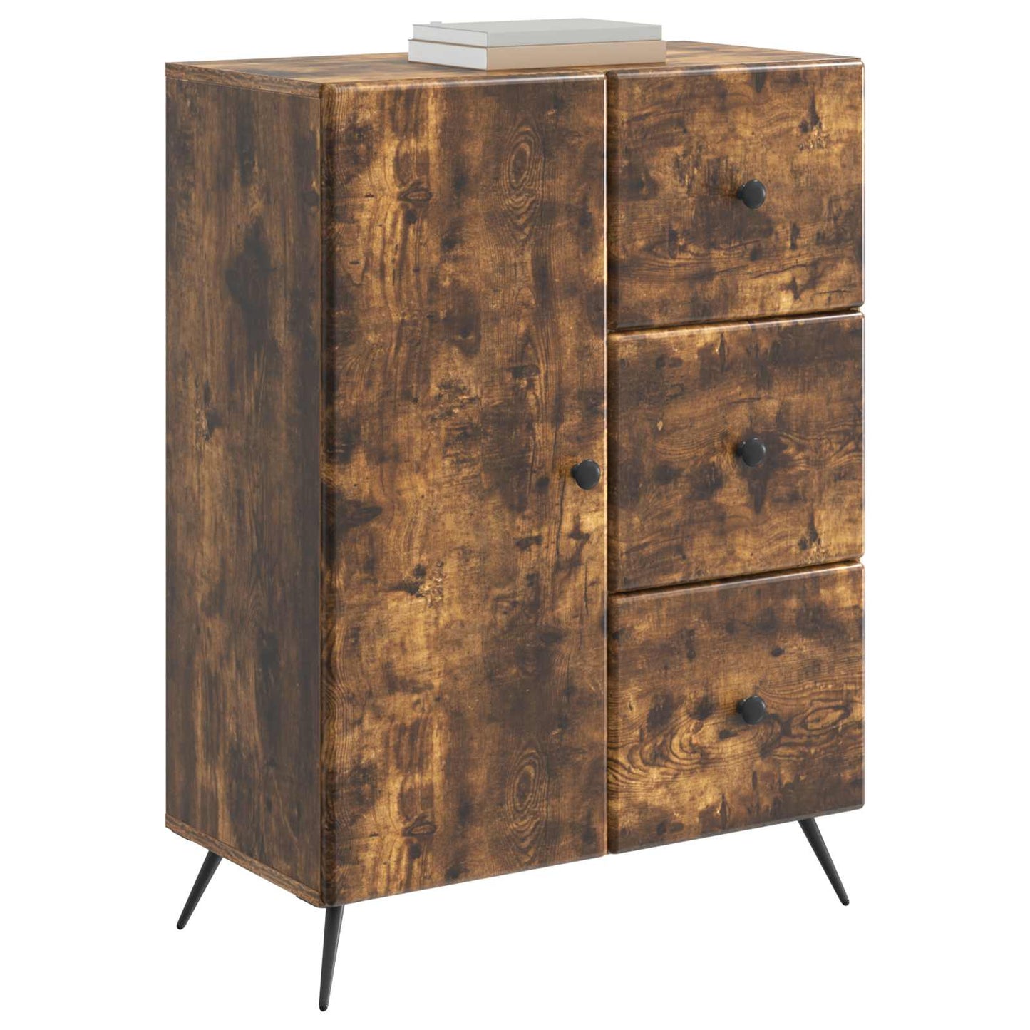 Serviesskap med skuff Røkt Eik 66 x 34,5 x 90 cm Konstruert tre