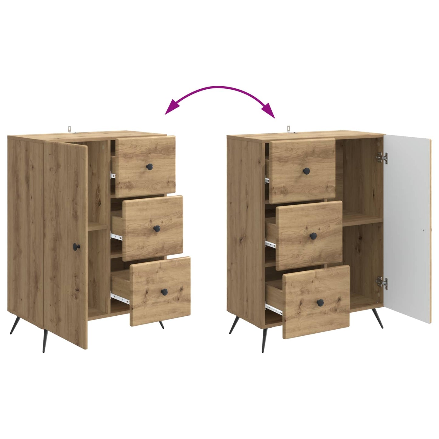 Serviesskap Artisan eik 66 x 34,5 x 90 cm Konstruert tre