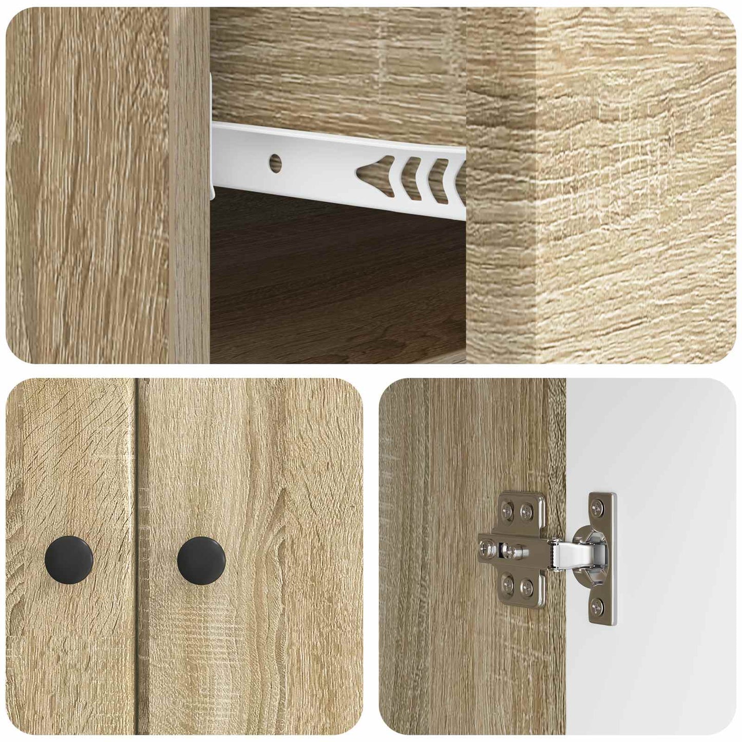 Serviesskap Sonoma eik 66 x 34,5 x 90 cm Konstruert tre