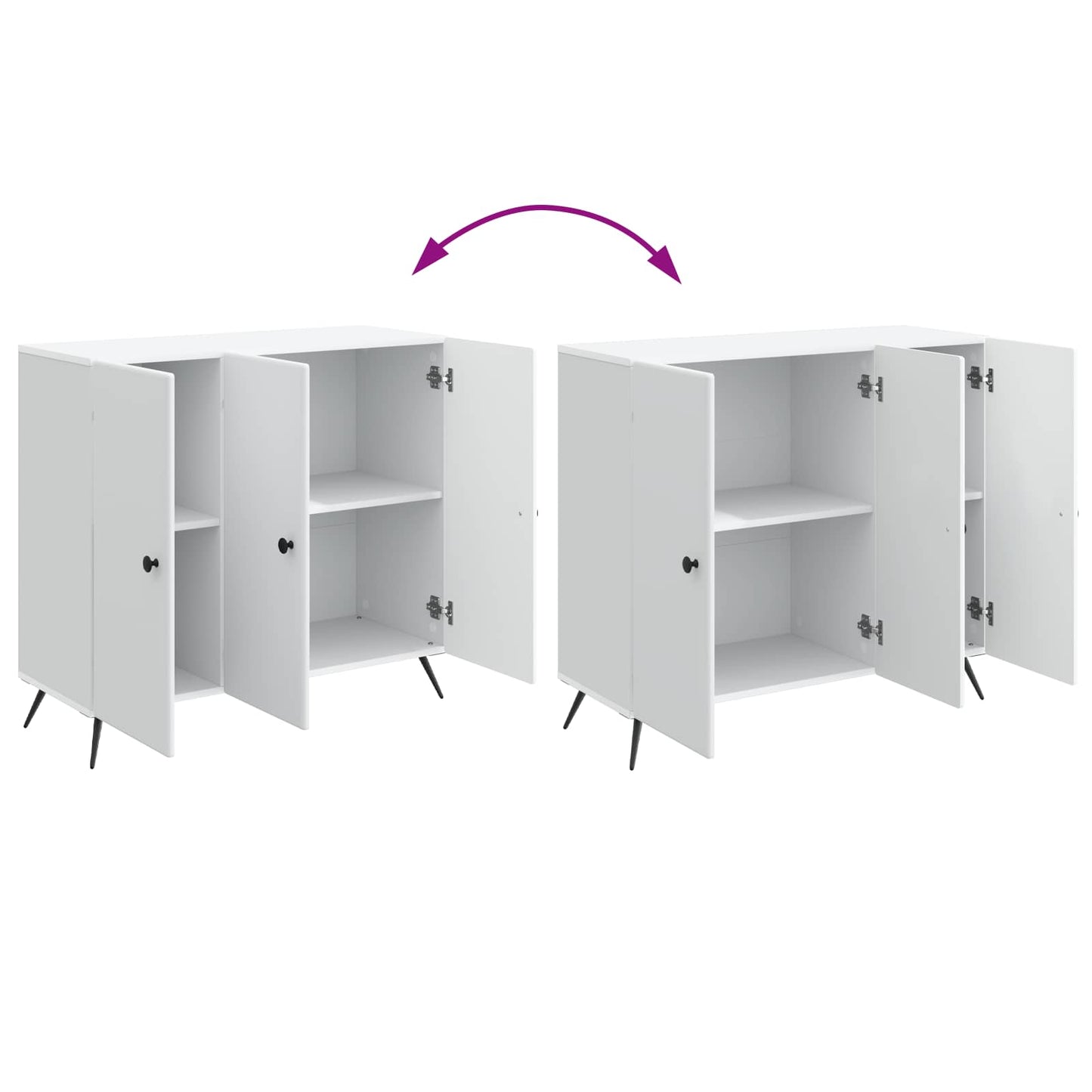 Serviesskap Hvit 89 x 34,5 x 80 cm Konstruert tre
