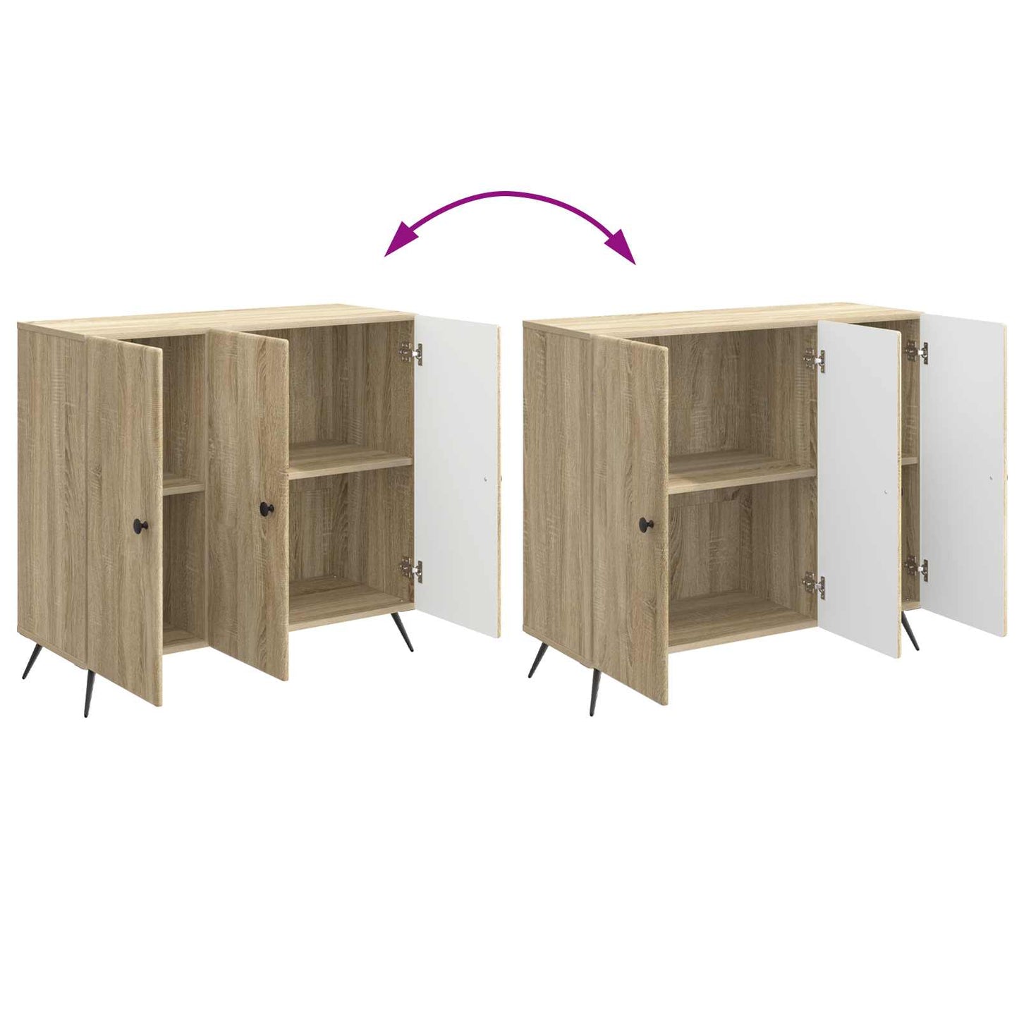 Serviesskap Sonoma eik 89 x 34,5 x 80 cm Konstruert tre