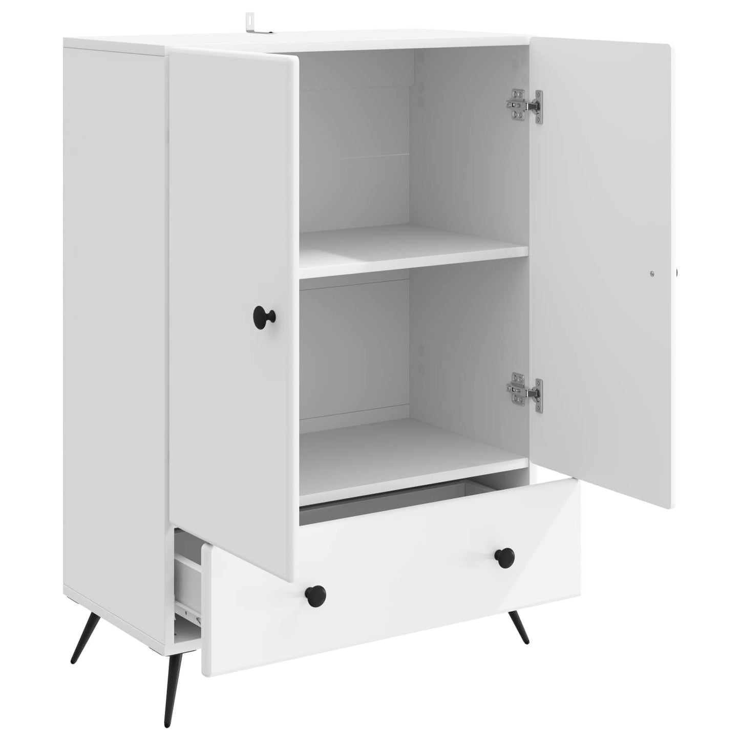 Serviesskap med skuff Hvit 66 x 34,5 x 95 cm Konstruert tre