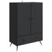 Serviesskap med skuff Svart 66 x 34,5 x 95 cm Konstruert tre